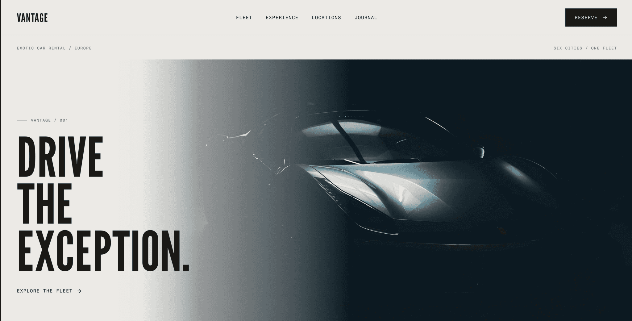VANTAGE — Exotic Car
