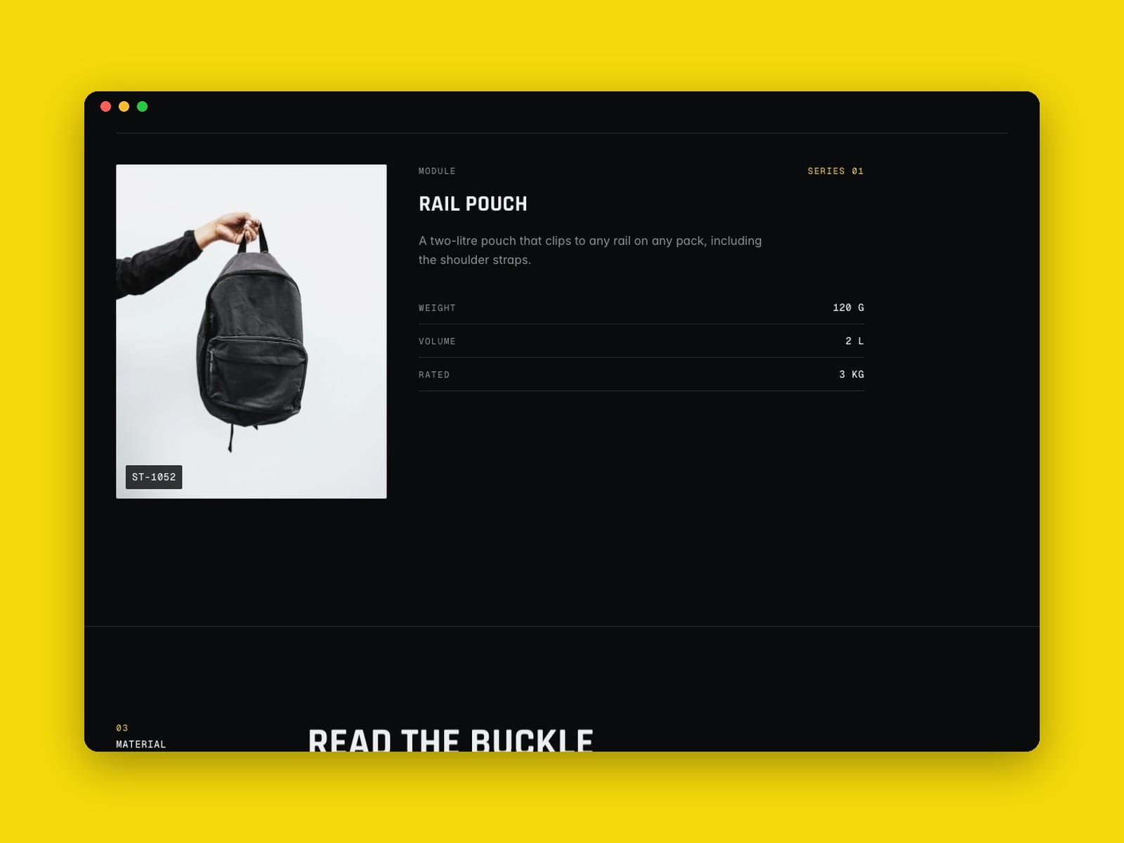 Backpack Shop Page
