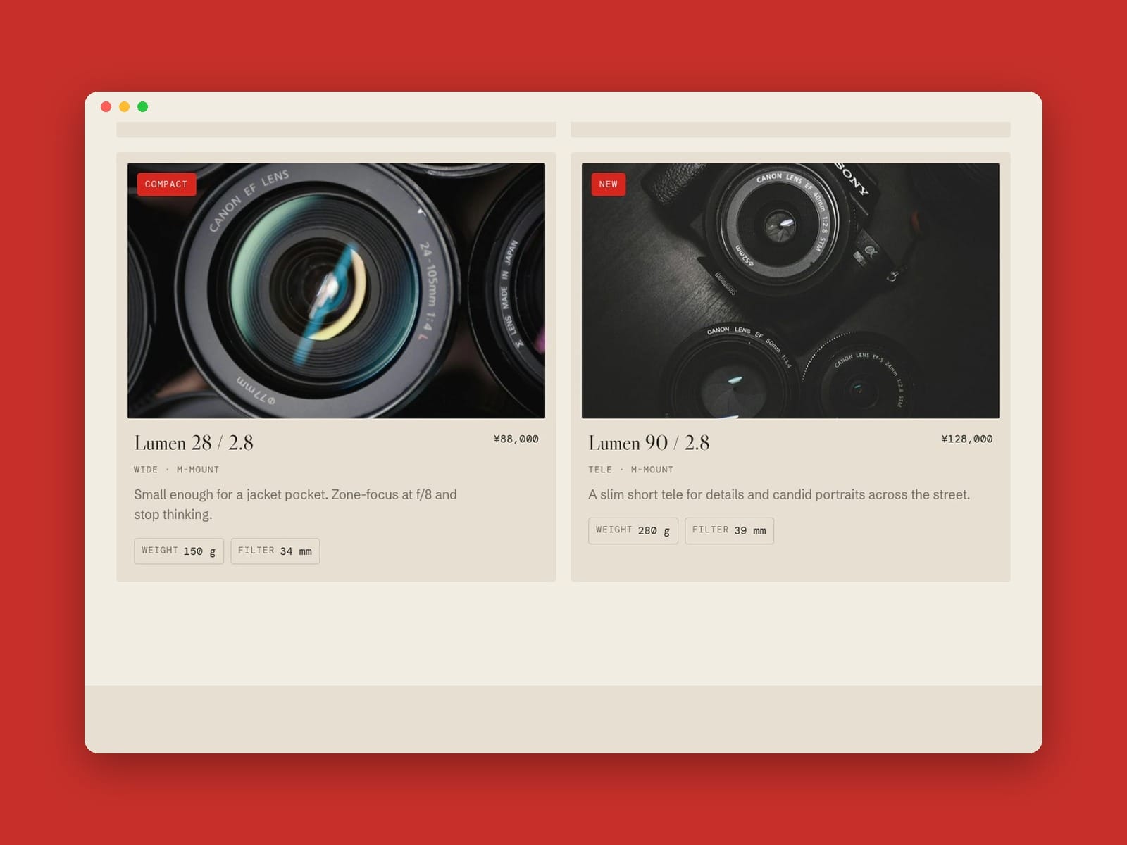 Camera Brand Site