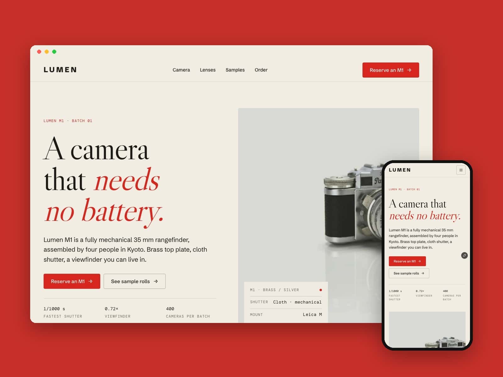 Camera Brand Site