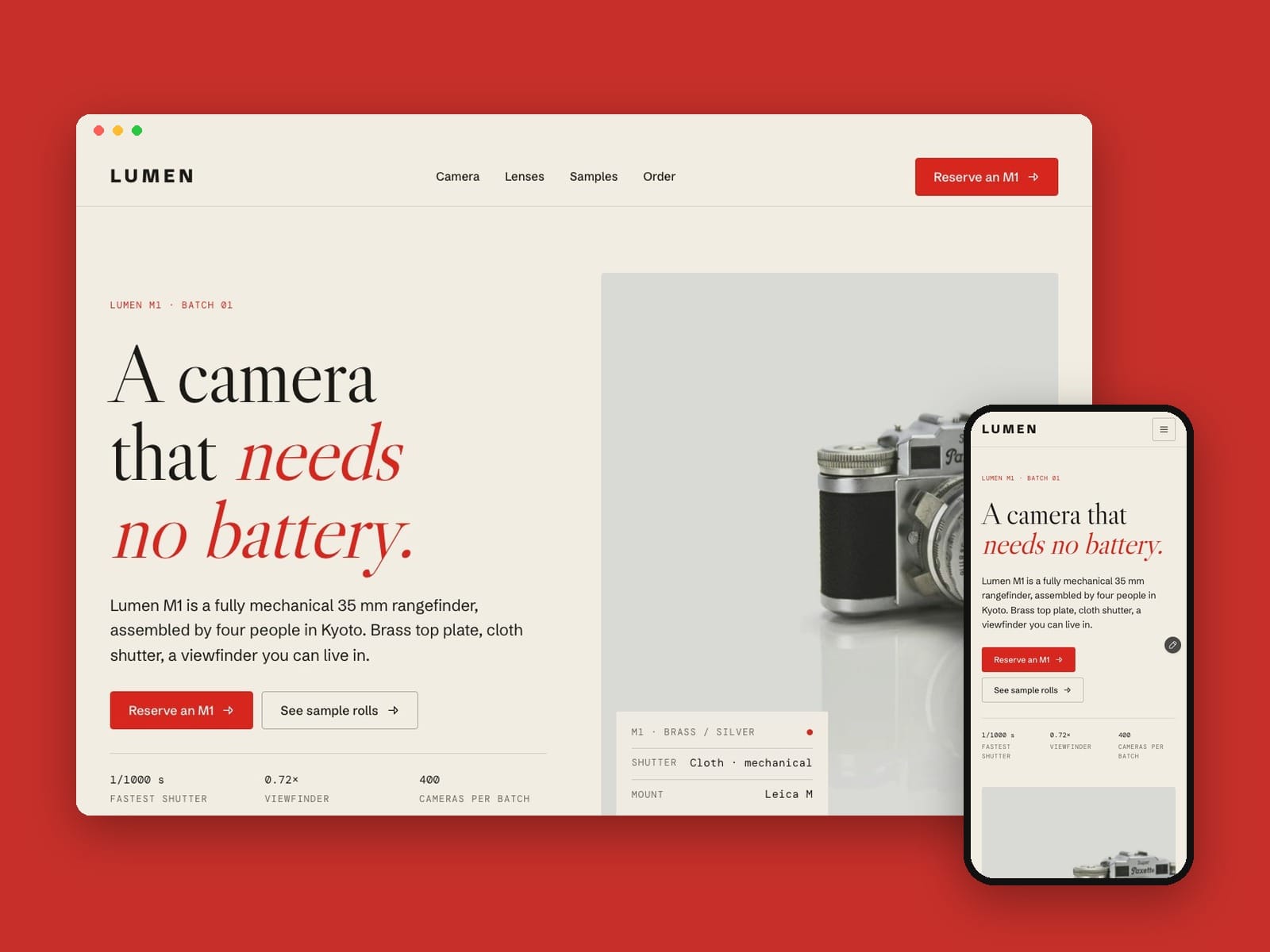 Camera Brand Site