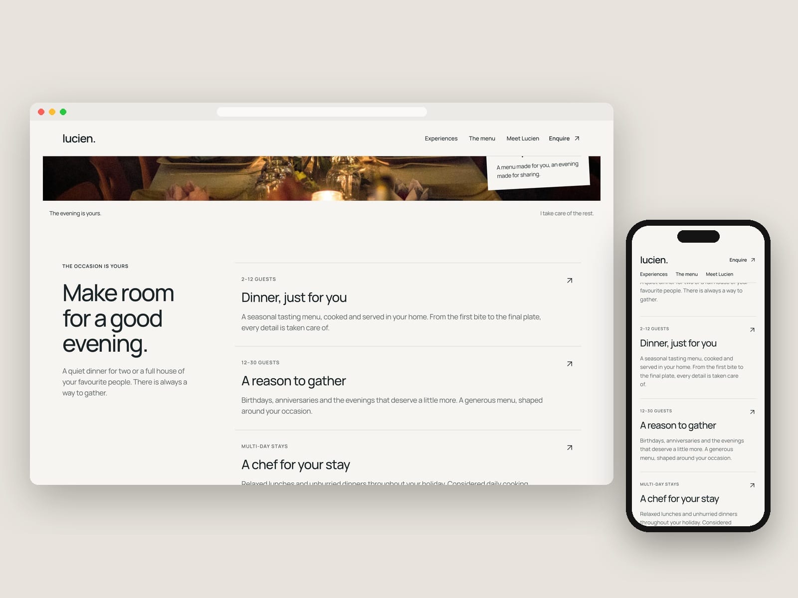 Private Chef Website