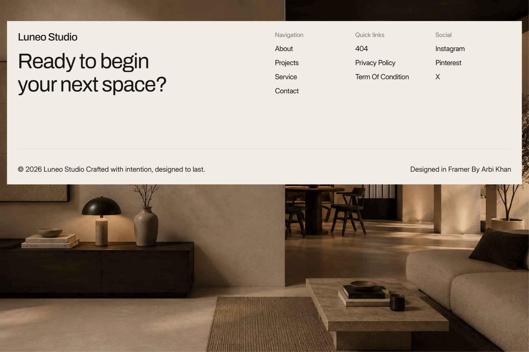 Just finished the footer for Luneo, my next Framer template.I wanted the footer to feel intentional and connected to the rest of the experience instead of feeling like an afterthought.What do you think?