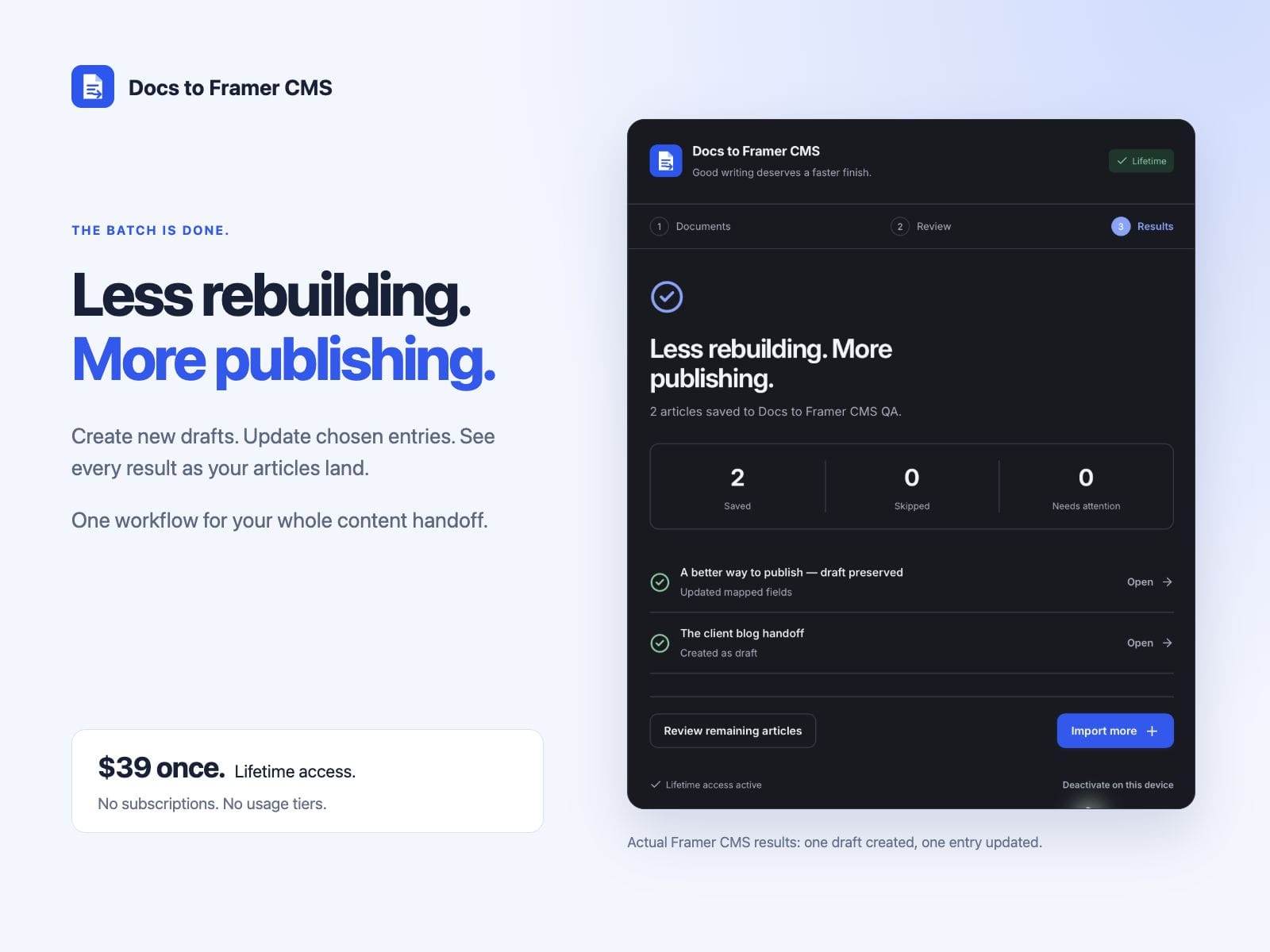 Docs to Framer CMS