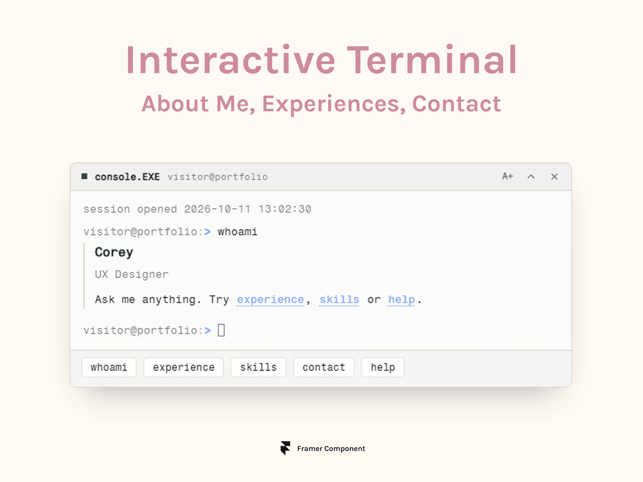 "About Me" Console