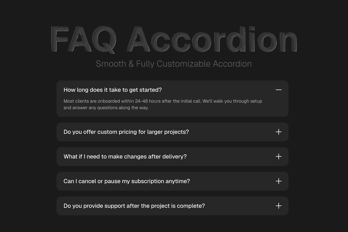 Smooth FAQ Accordion