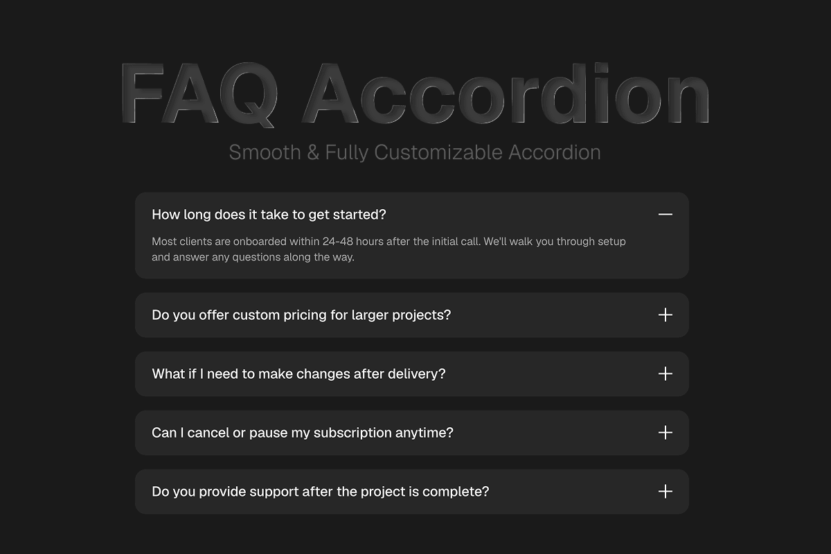Smooth FAQ Accordion