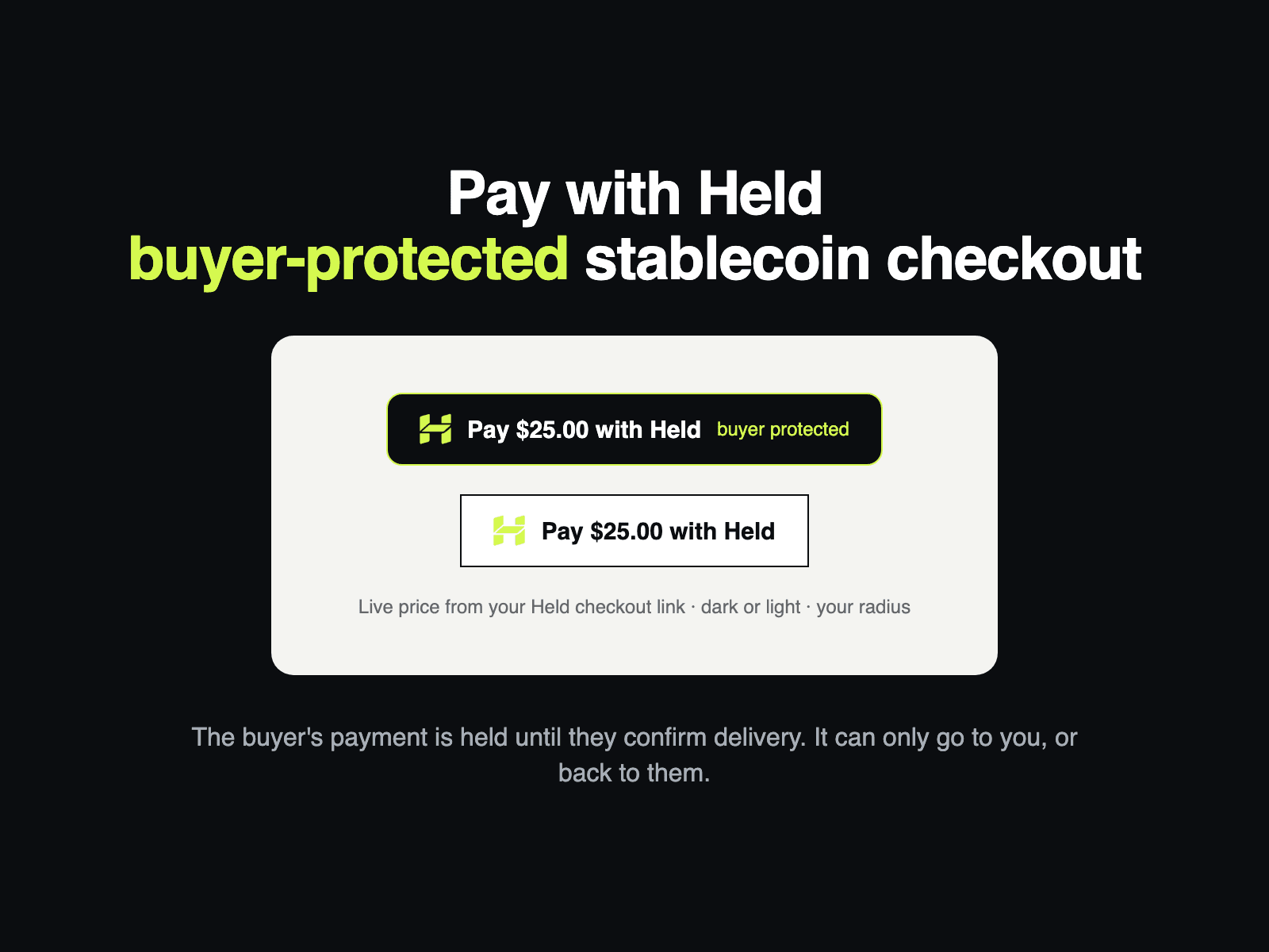 Held Pay Button