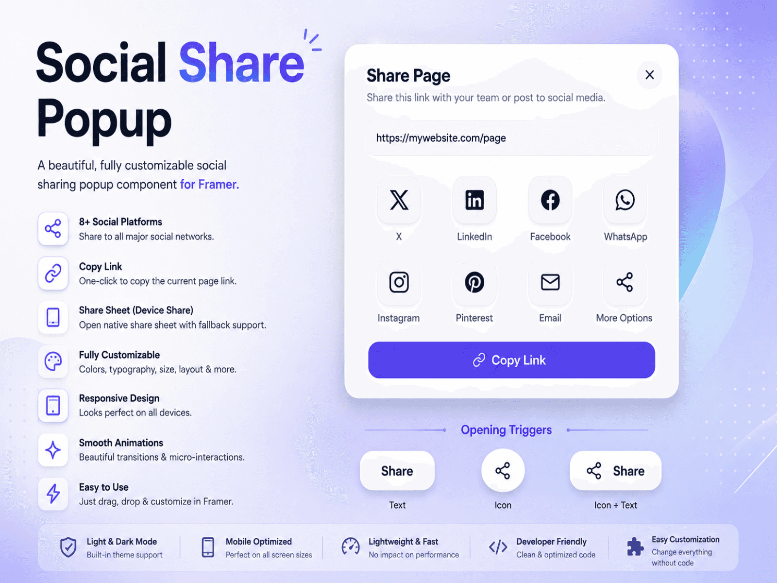 Social Share Popup