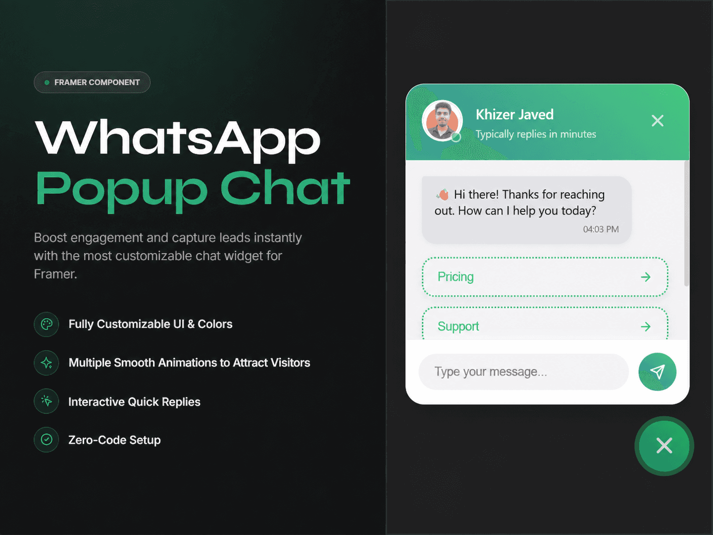 WhatsApp Popup Chat