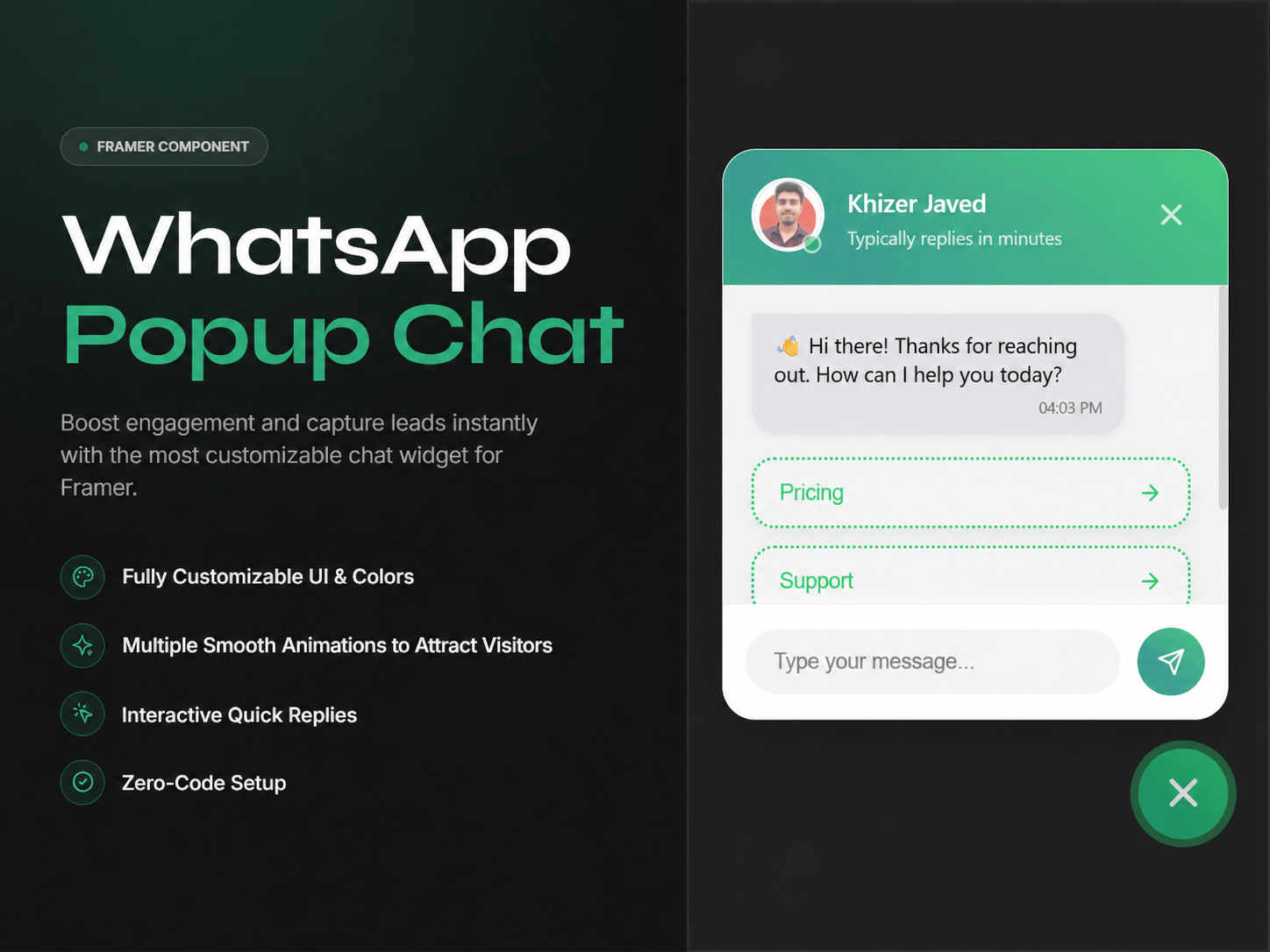 WhatsApp Popup Chat