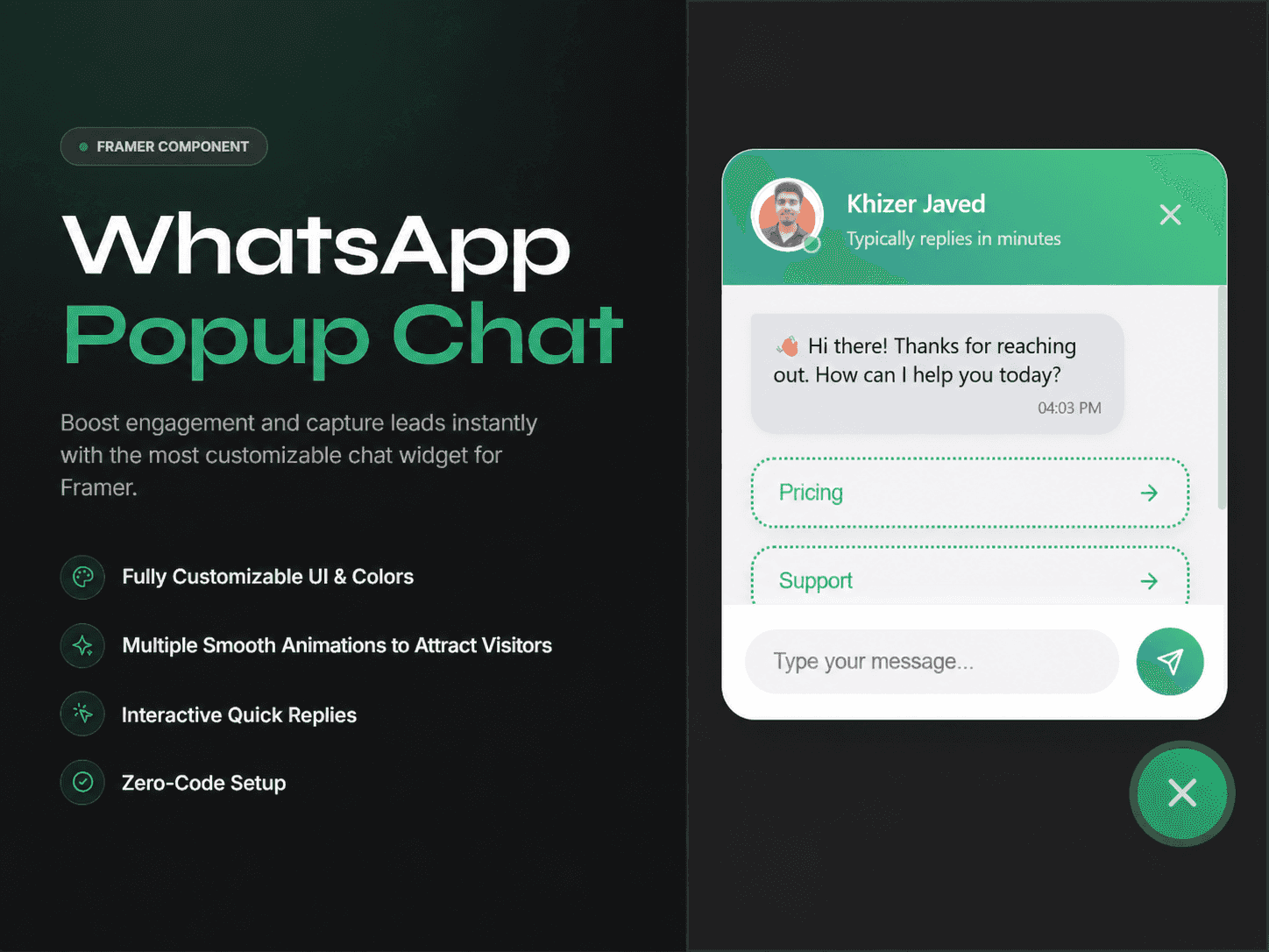 WhatsApp Popup Chat