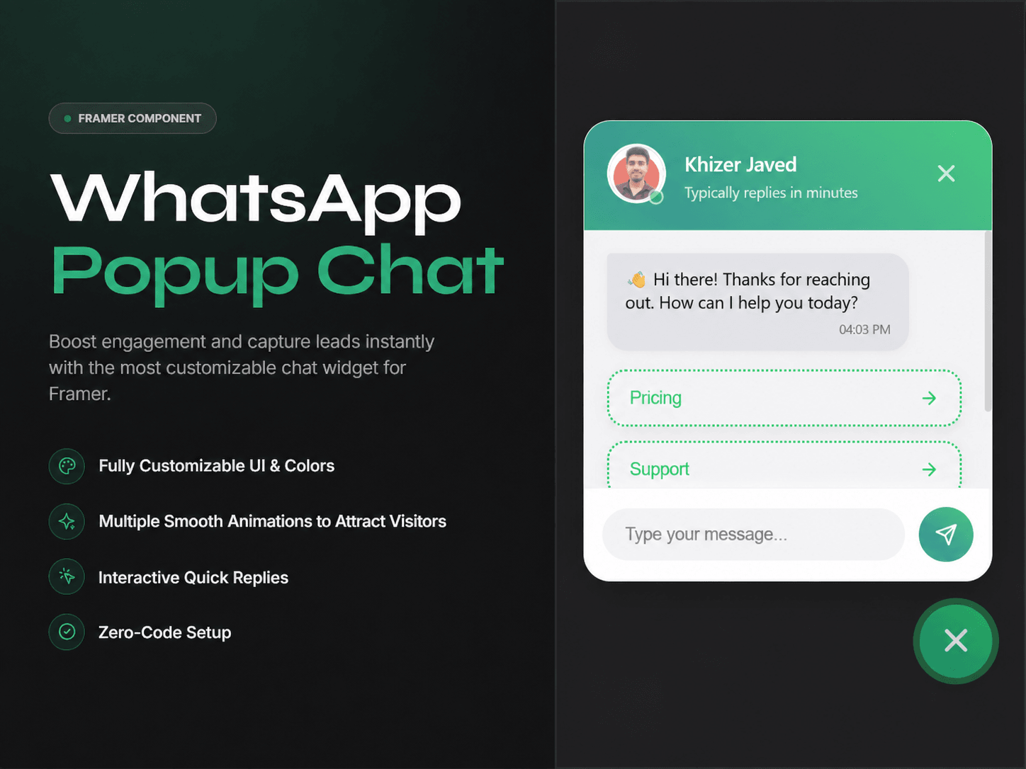 WhatsApp Popup Chat
