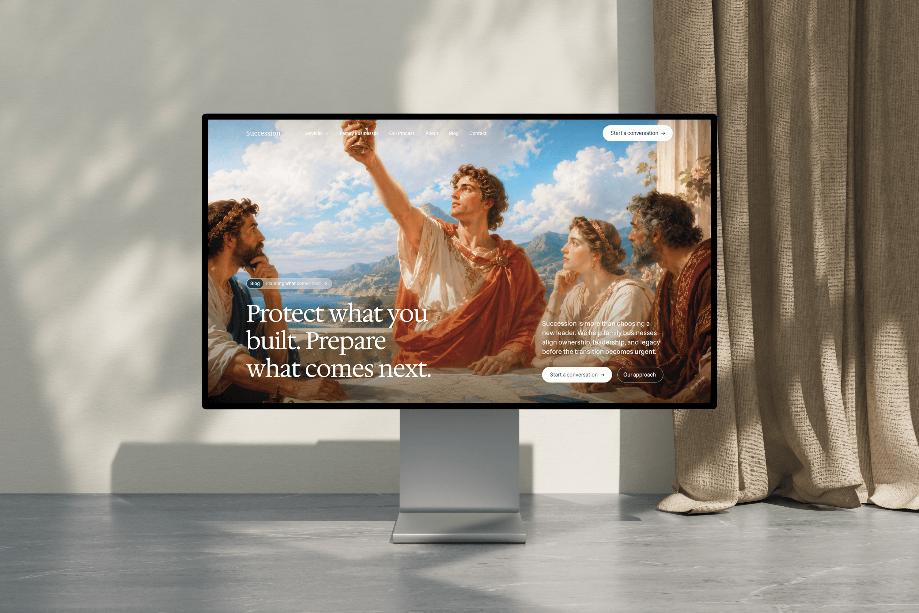 https://sucession.framer.ai/ Succession Advisory — Framer Website CustomizationCustomized an existing Framer template for a succession advisory business, transforming the original AI-focused design into a completely new brand experience.The project included a full copy rewrite, new visual direction, custom Renaissance-inspired imagery, color system adaptation, blog content, service pages, and responsive refinements.The goal was to keep the strong structure of the original template while making the final website feel completely tailored to the client and their industry. #framer