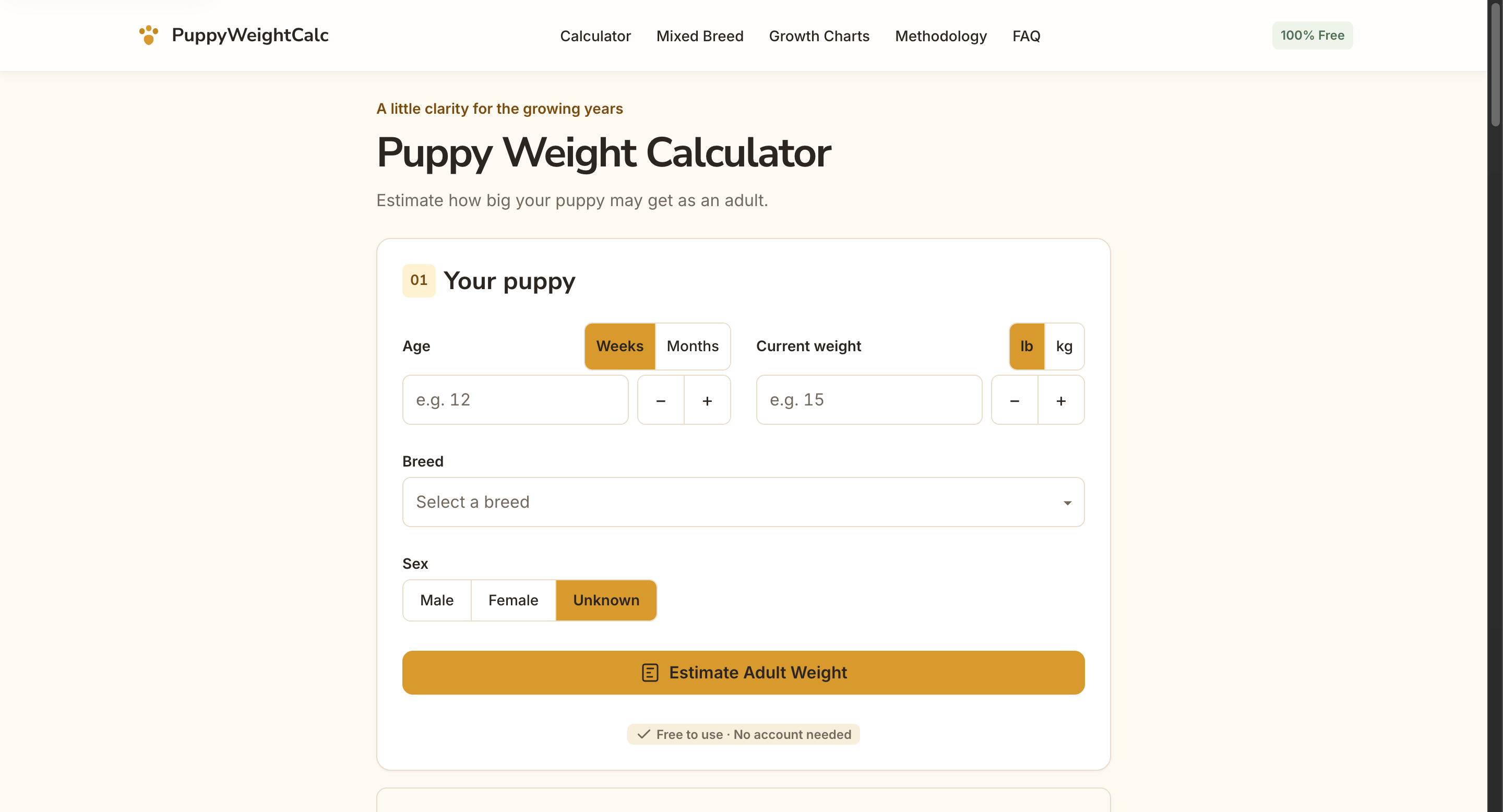 Puppy Weight Calcula