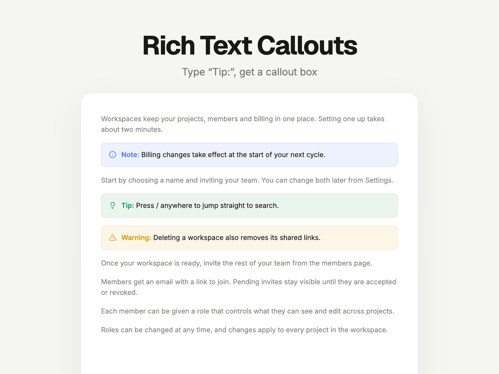 Rich Text Callouts