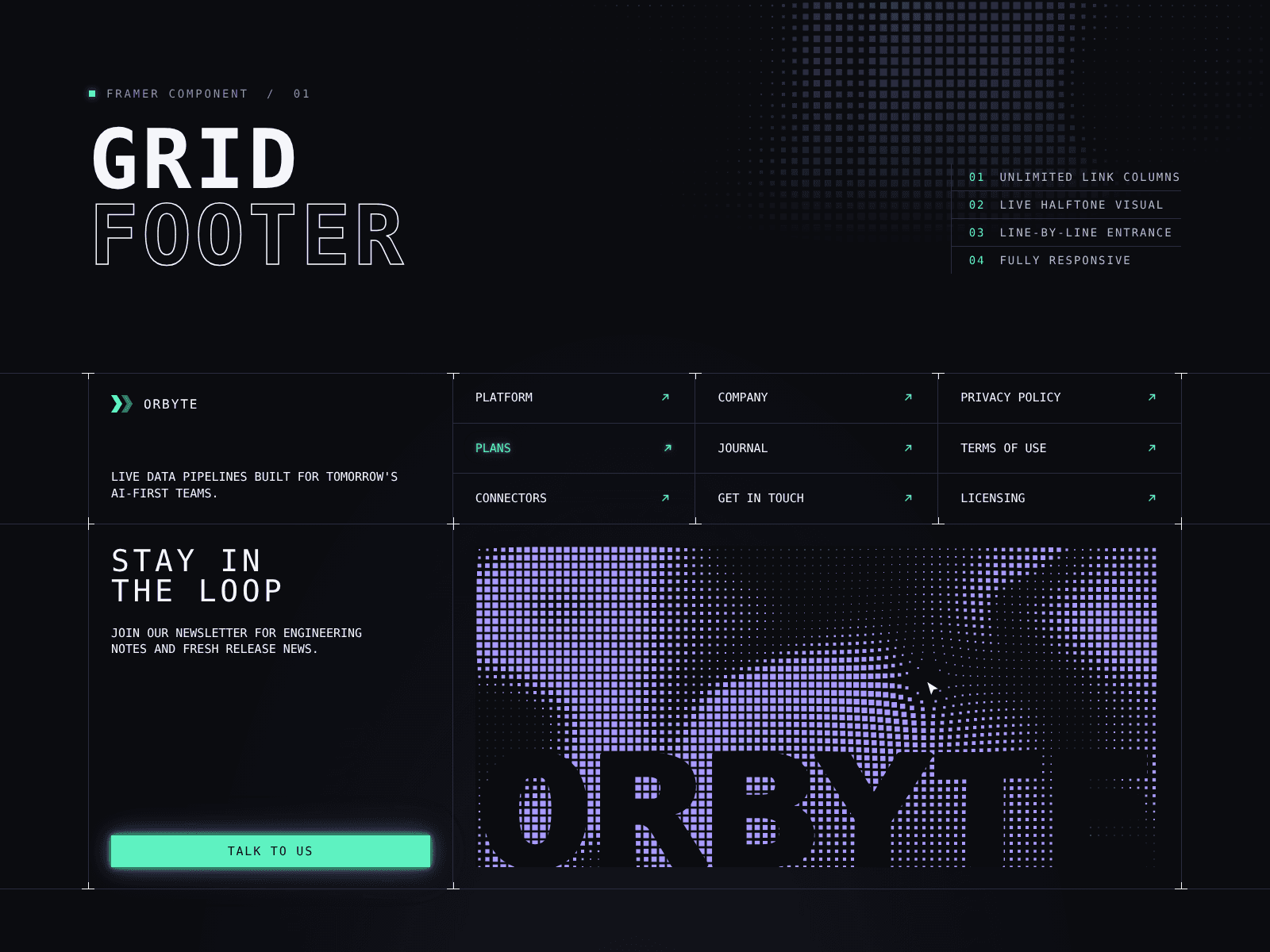 Halftone Grid Footer