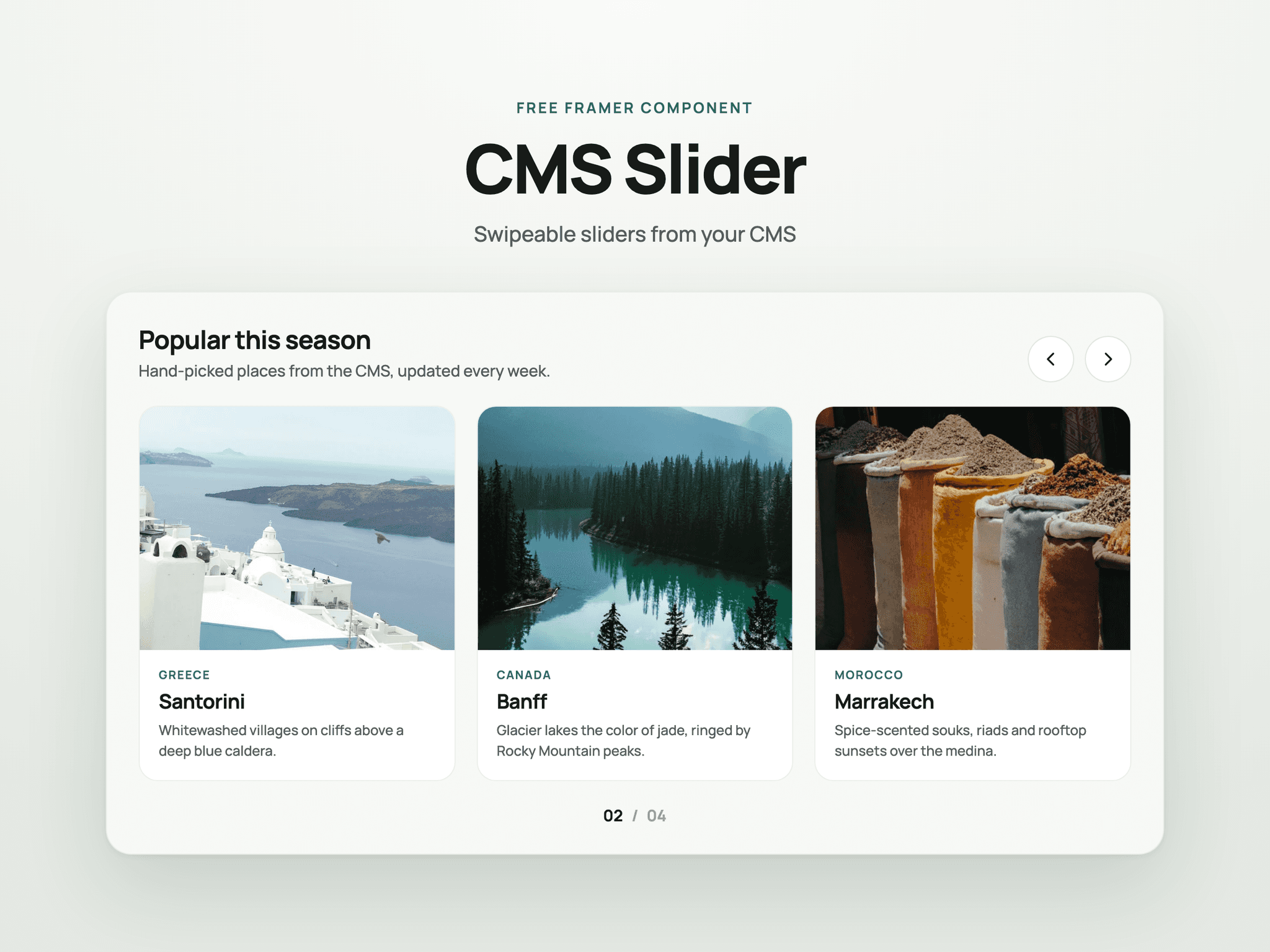 Swipeable CMS Slider