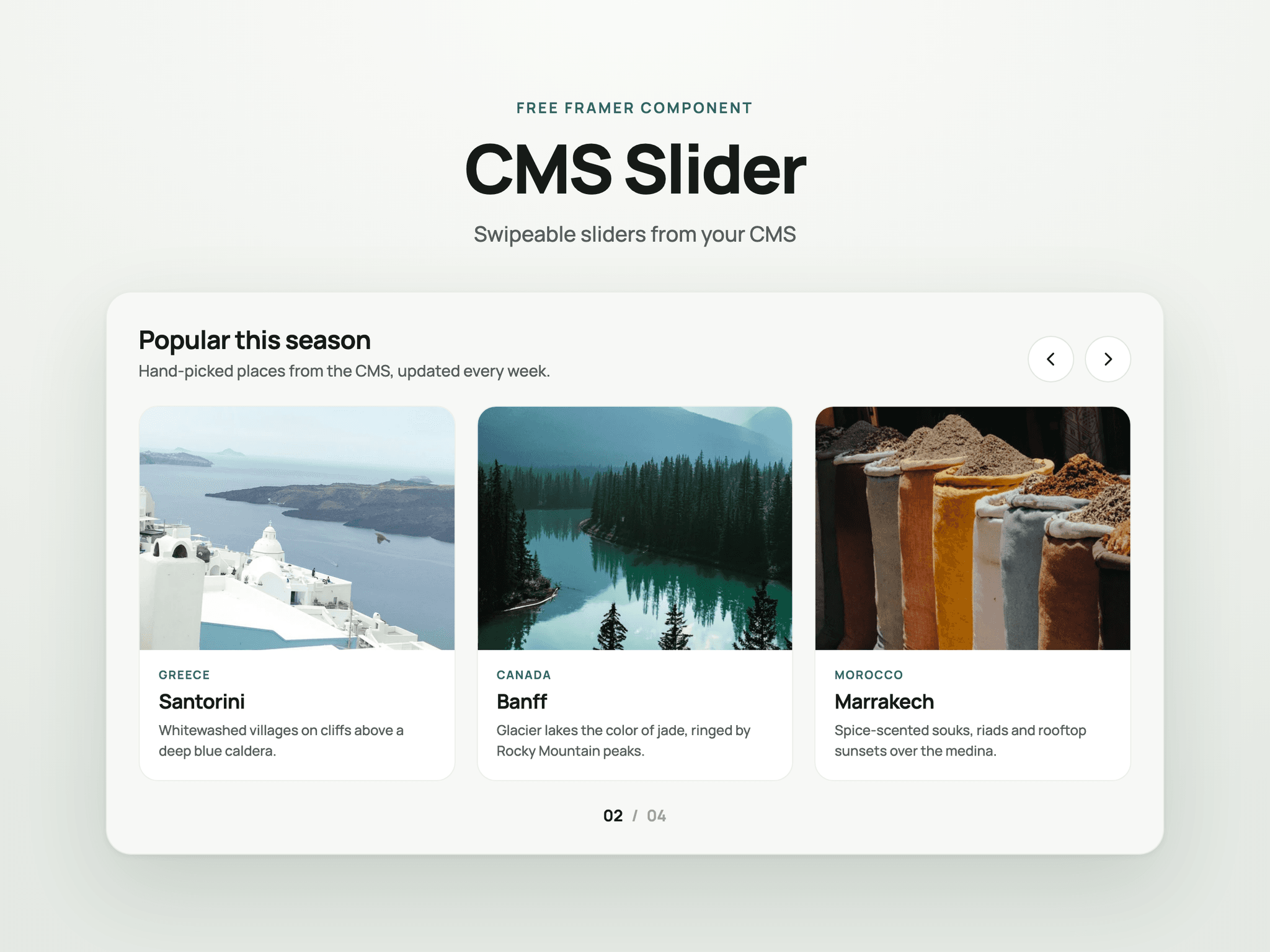 Swipeable CMS Slider