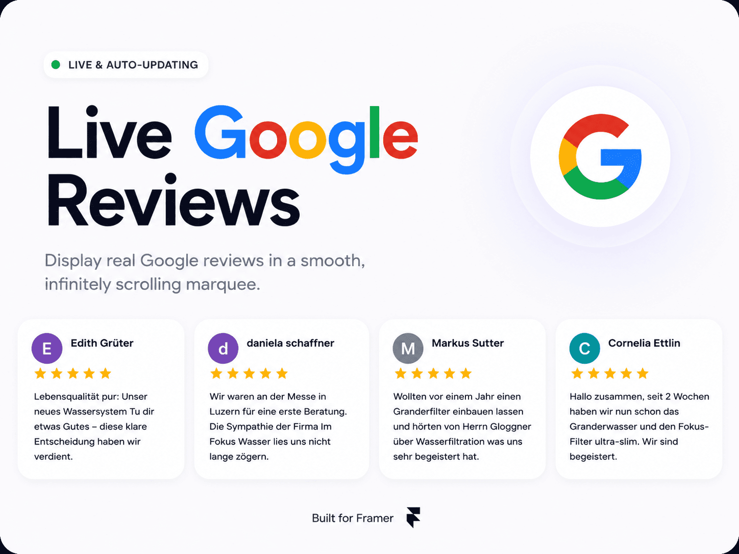 Google Reviews Live