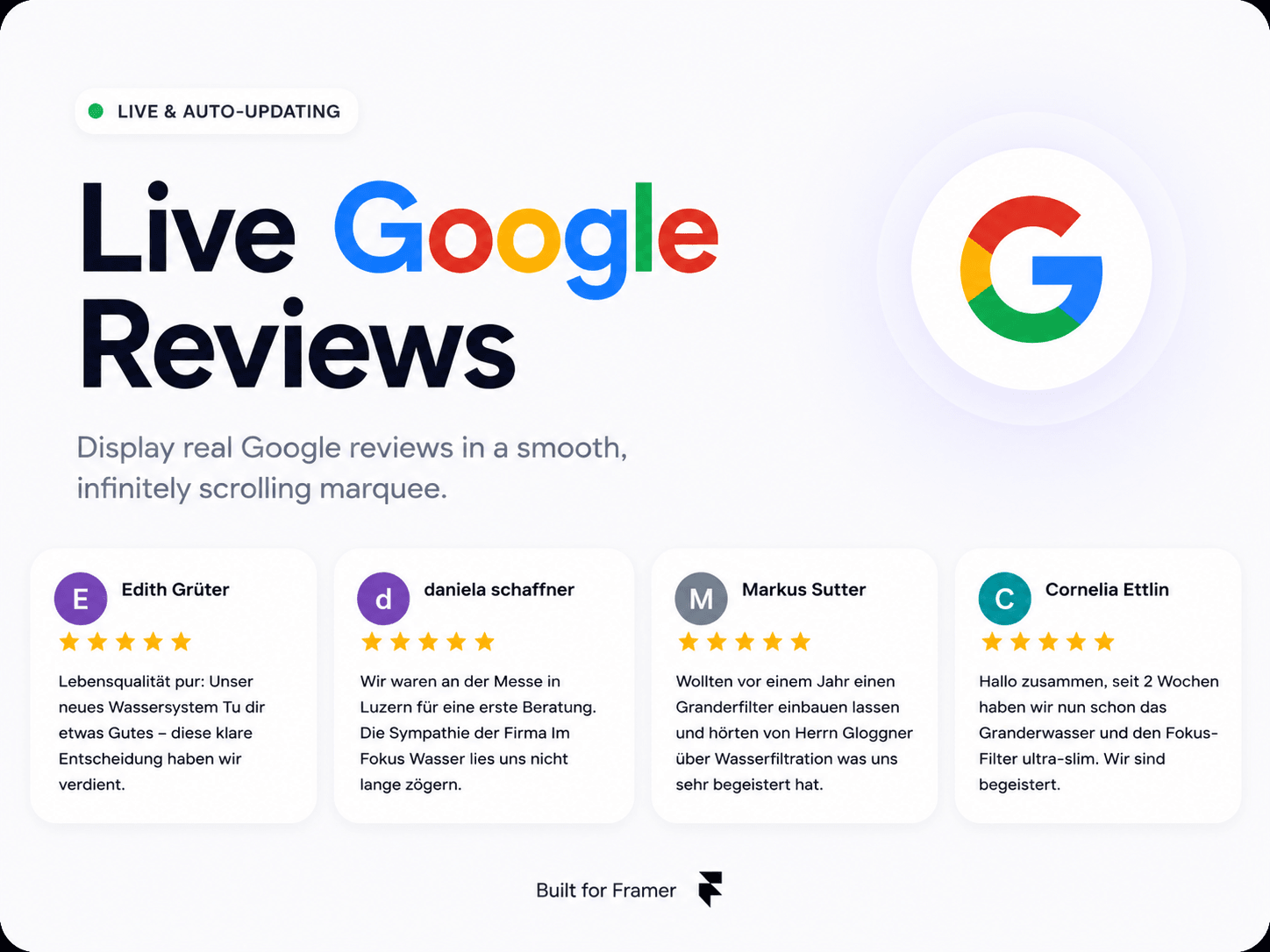 Google Reviews Live