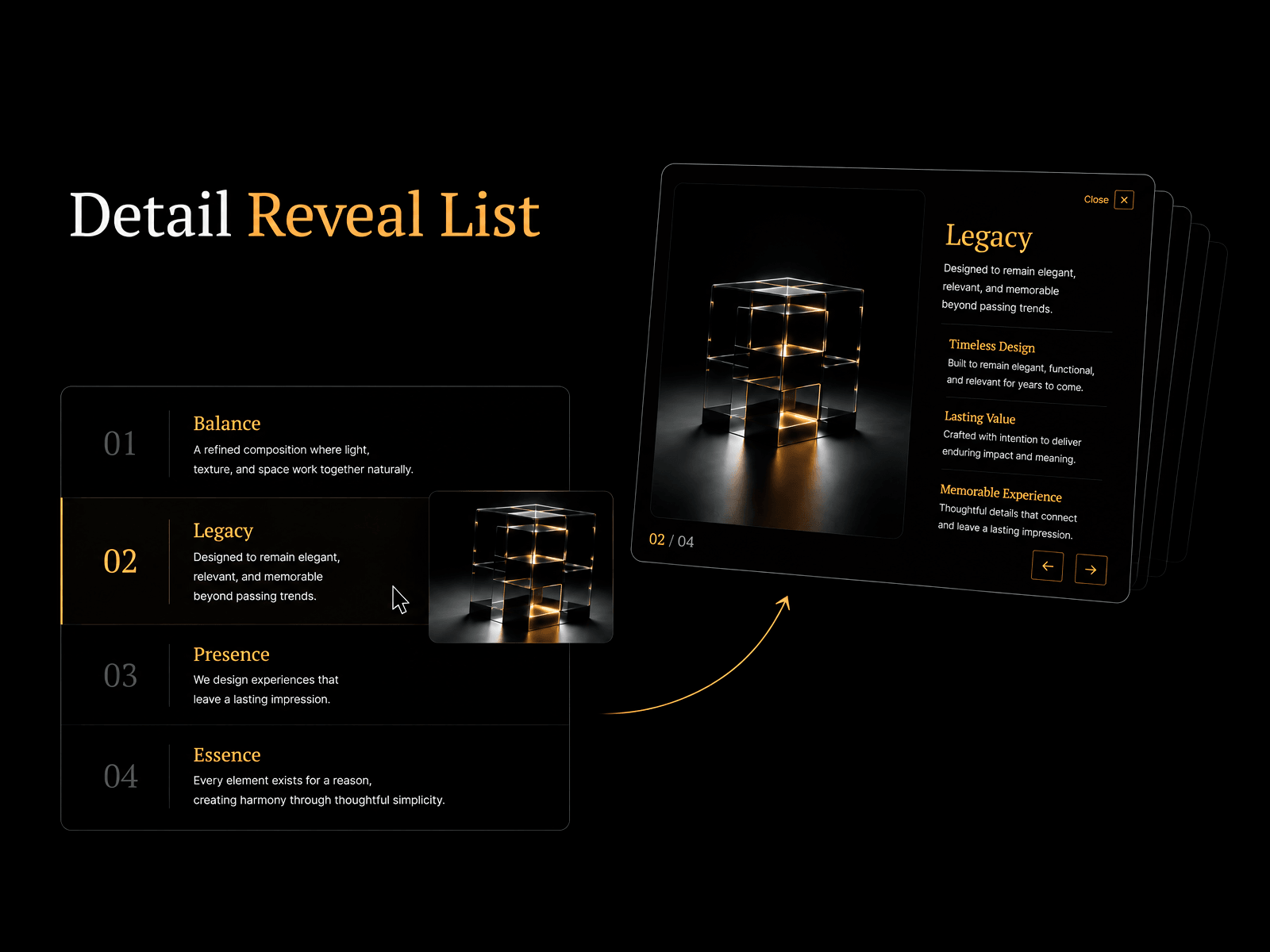 Detail Reveal List