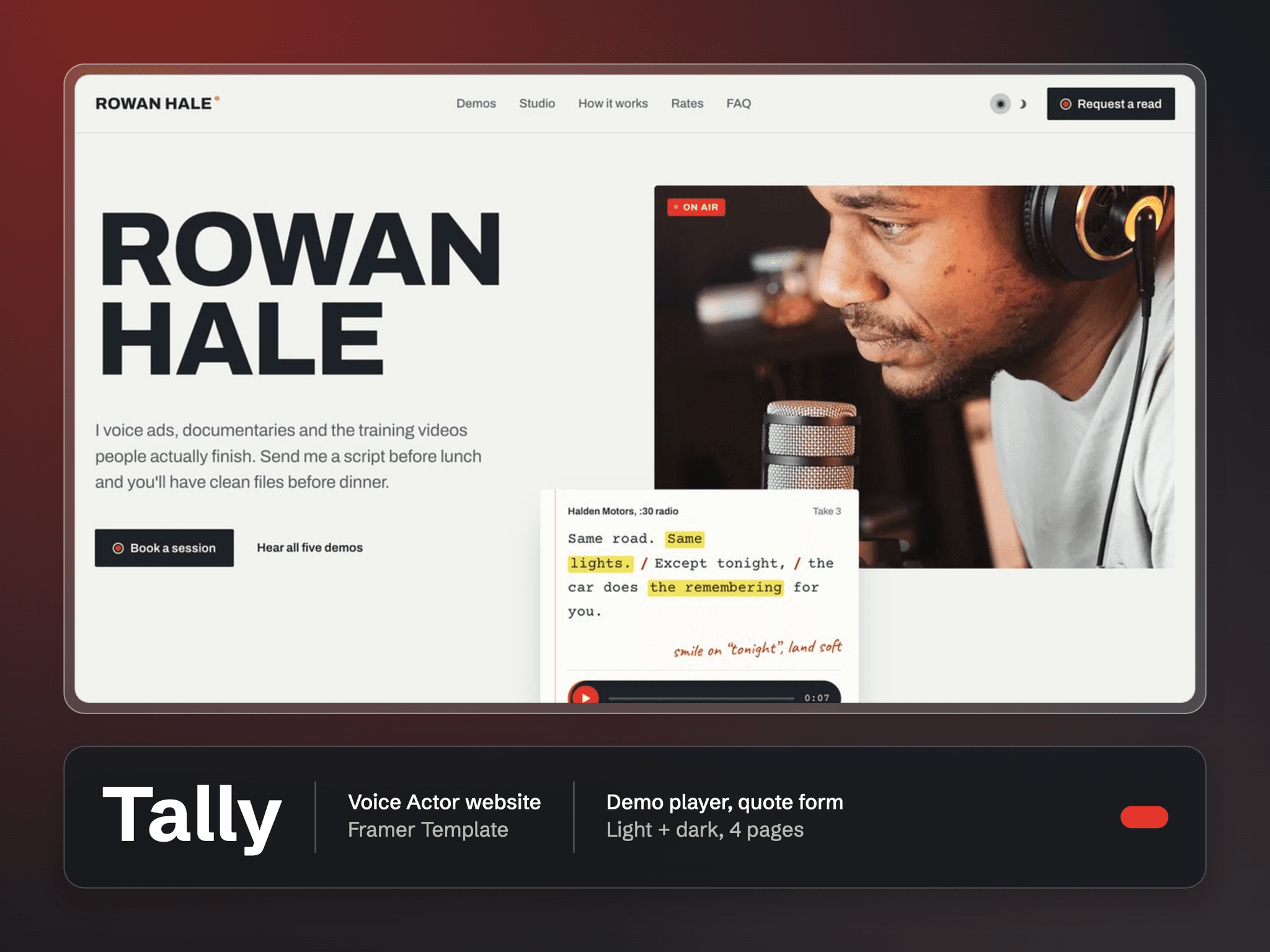 Tally Voiceover