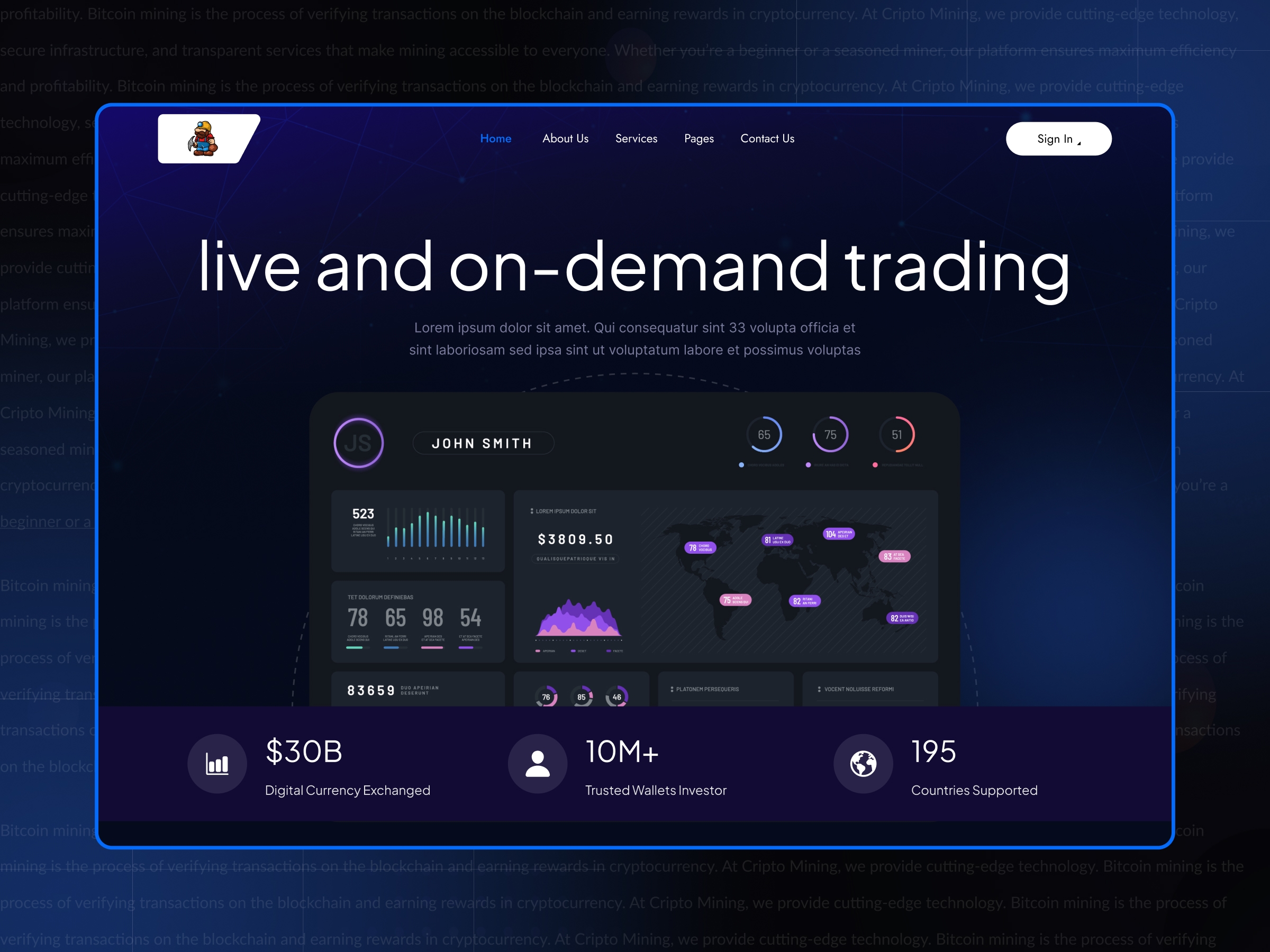 βπͺ Powering the Future of Digital Assets β Crypto Mining Website Design & Development using @Framer π»β‘We design modern, high-tech, and conversion-focused websites for crypto mining companies, blockchain infrastructure providers, mining farms, hosting services, hardware suppliers, and digital asset businesses. Our websites combine futuristic visuals with clear, professional UI/UX β featuring mining services, hosting plans, hardware specifications, data center information, performance statistics, energy efficiency details, pricing packages, FAQs, inquiry forms, investor information, and fully responsive layouts. Whether you operate a Bitcoin mining farm, ASIC hosting service, blockchain infrastructure company, or crypto hardware business, we create digital experiences that explain complex services clearly, build credibility, and generate more qualified leads. Built using @Framer our solutions are optimized for performance, technical storytelling, lead generation, and long-term business growth. Built for performance. Designed for the digital economy. β‘π²ππ© Want to view a full live Crypto Mining website demo? Message me now!