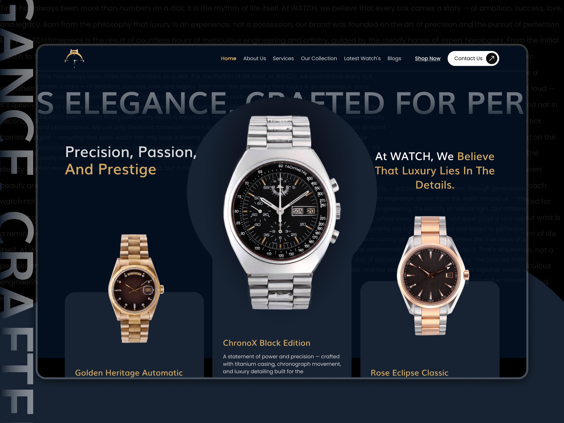 ⌚ Watch Customization Platform — Designed in @Framer What if buying a watch felt more personal than simply choosing a model?This concept explores a premium watch customization experience, allowing users to create a timepiece that reflects their individual style. From selecting watch components and finishes to exploring different combinations, the interface is designed to make customization feel simple, visual, and luxurious.Built with a focus on clean UI, strong product presentation, intuitive interactions, and a premium e-commerce experience—all brought together in Framer.Would you customize your own watch or choose a ready-made design? 👀#Framer #FramerDesign #WebDesign #UIUX #WatchDesign #WatchConfigurator #ProductCustomizer #EcommerceDesign #LuxuryWebsite #InteractiveDesign #ProductDesign #WebsiteInspiration