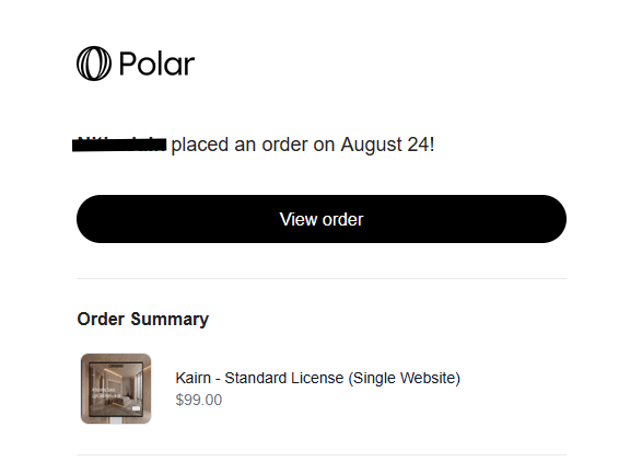 8 Days into launch and Kairn just got it's first sale.🎉This is my first template sale, and I’m really glad to know that someone purchased it, finding it valuable enough.
