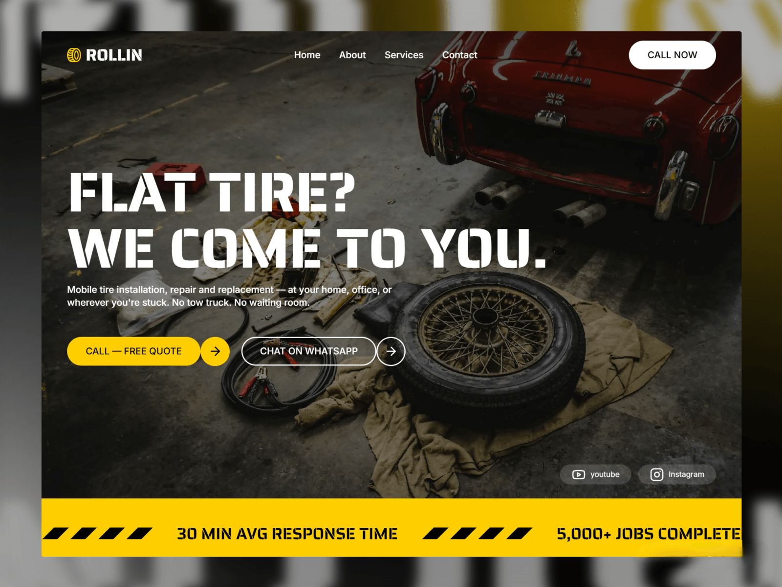 Rollin just got cheaper. 🛞⏳️ $99→ $3960% OFF 🔥Mobile tire service framer template — half the price, same quality.Grab it before it goes back up. 👇https://framer.link/65t2Mwe