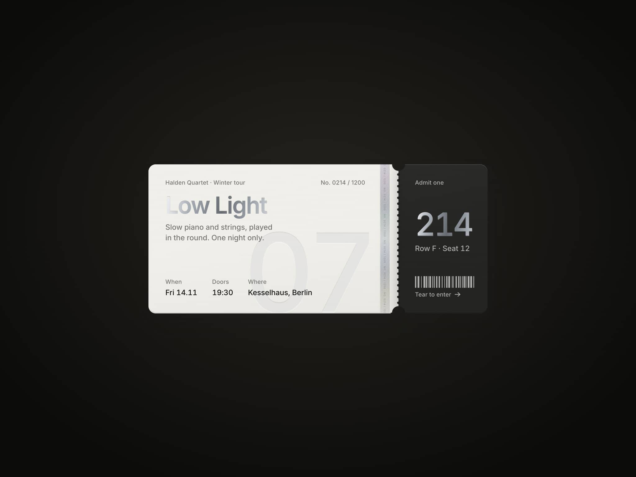 Tear Ticket