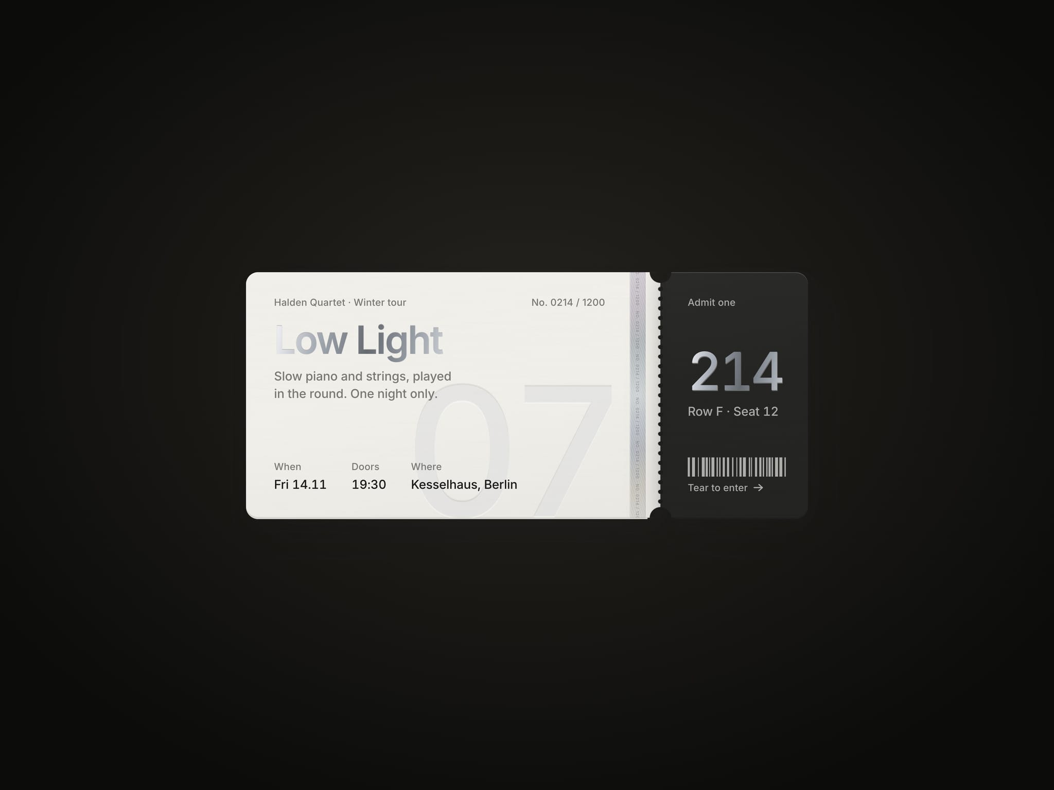 Tear Ticket