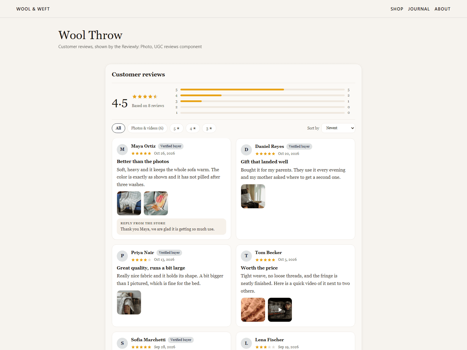 Reviewly: Photo, UGC reviews