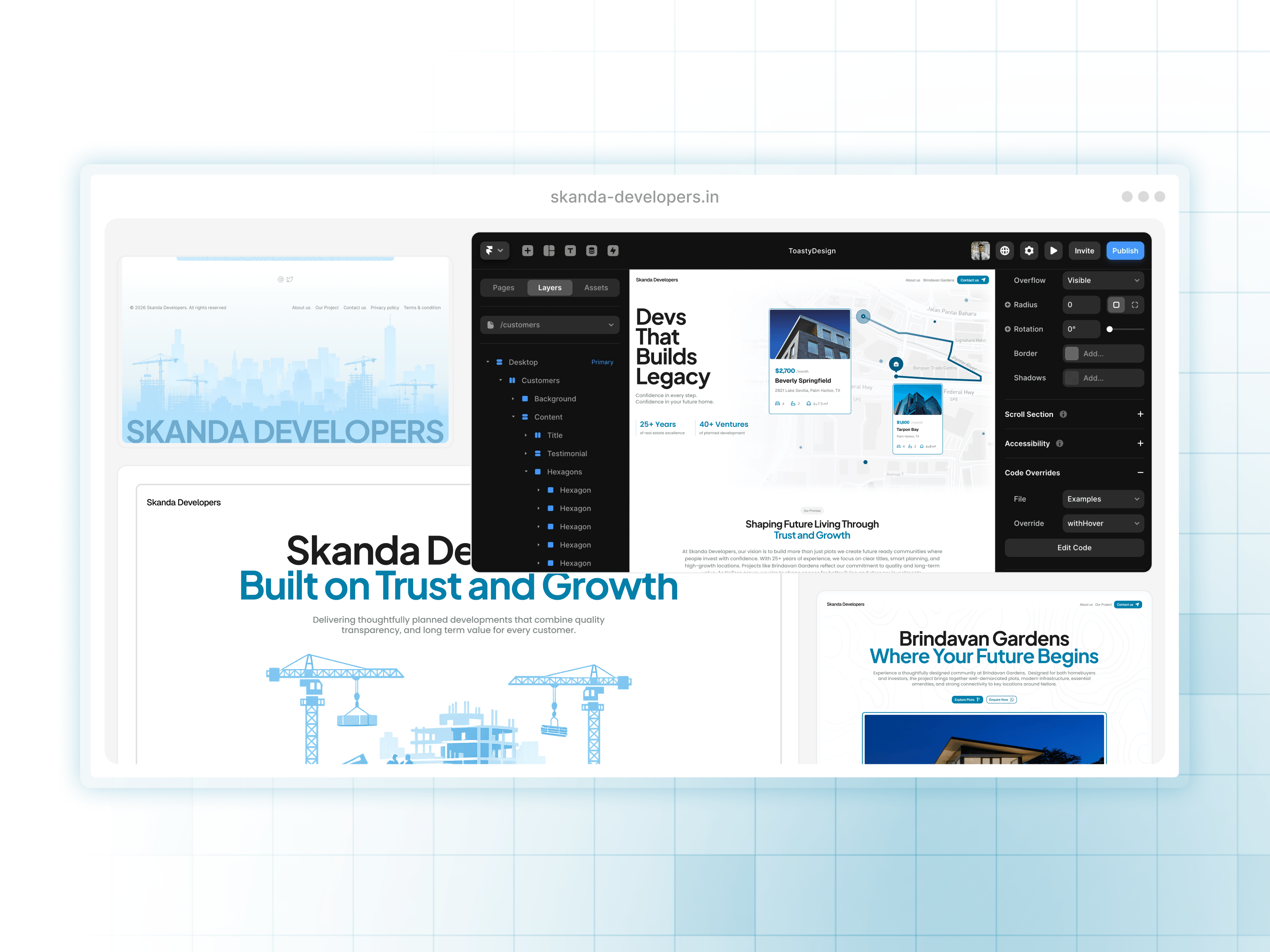 From Figma to live in just 2 weeksI recently developed the new website for Skanda Developers in Framer focused on speed, responsiveness, SEO, and a clean real-estate experience.Built for showcasing projects, building trust, and generating leads.Check the link in the comments 👇🏻
