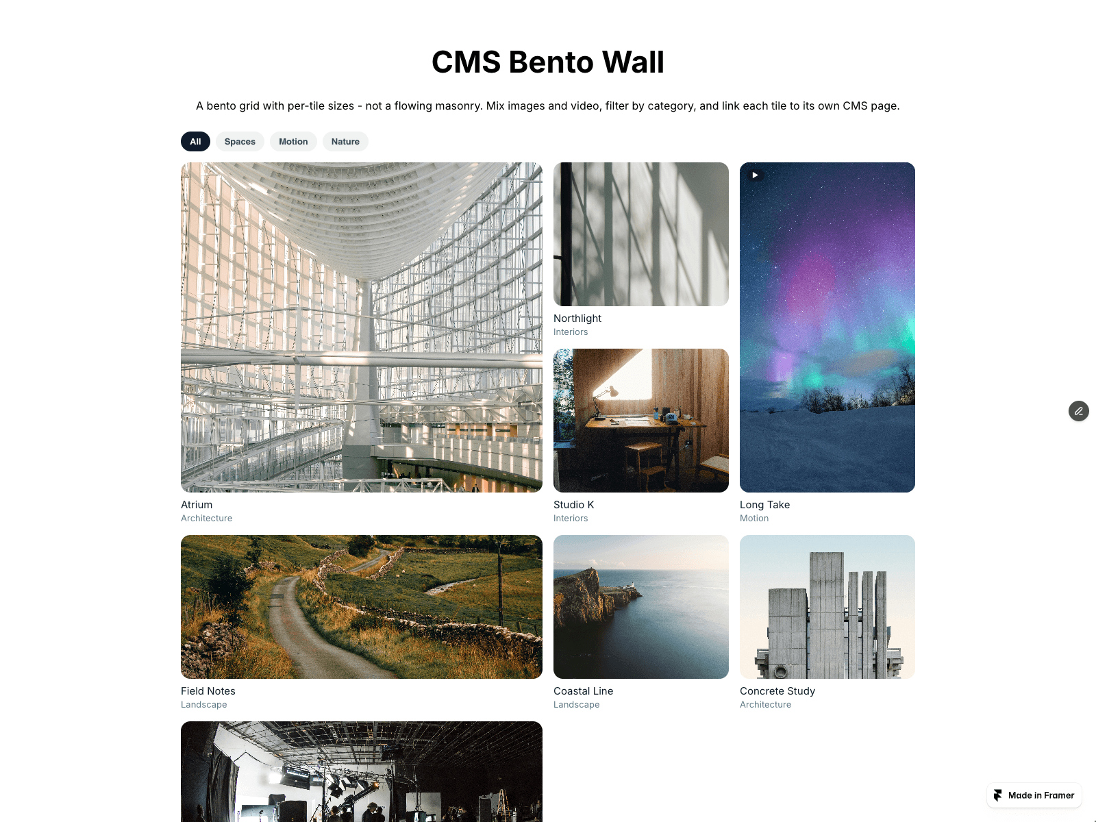 CMS Bento Wall