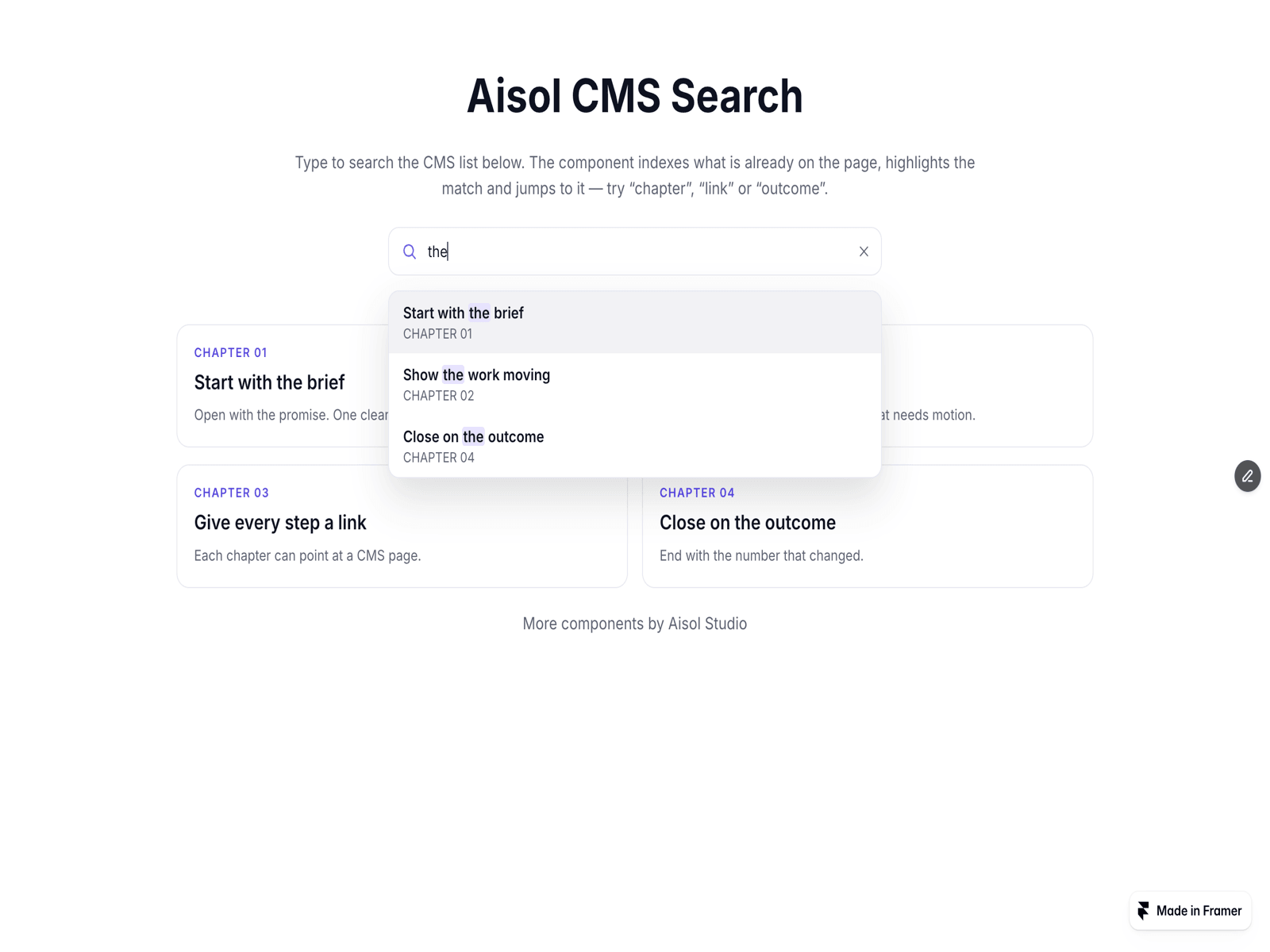Aisol CMS Search