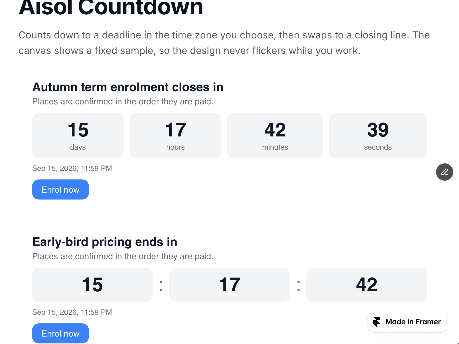 Aisol Countdown
