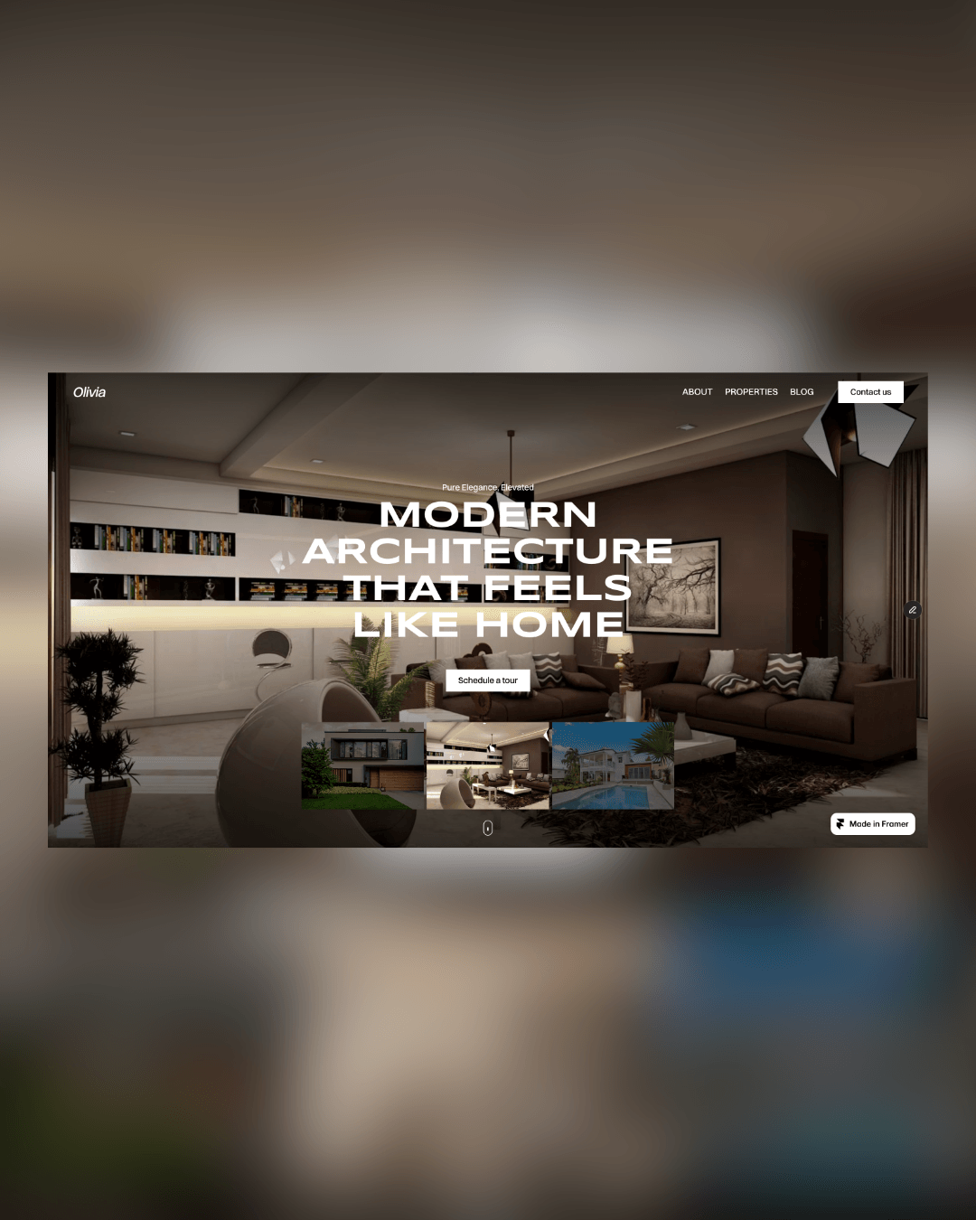 Olivia is a premium Framer template crafted for luxury real estate agencies, brokers, and property consultants. Showcase exclusive properties with a sophisticated design, seamless animations, responsive layouts, and built-in SEO optimization.