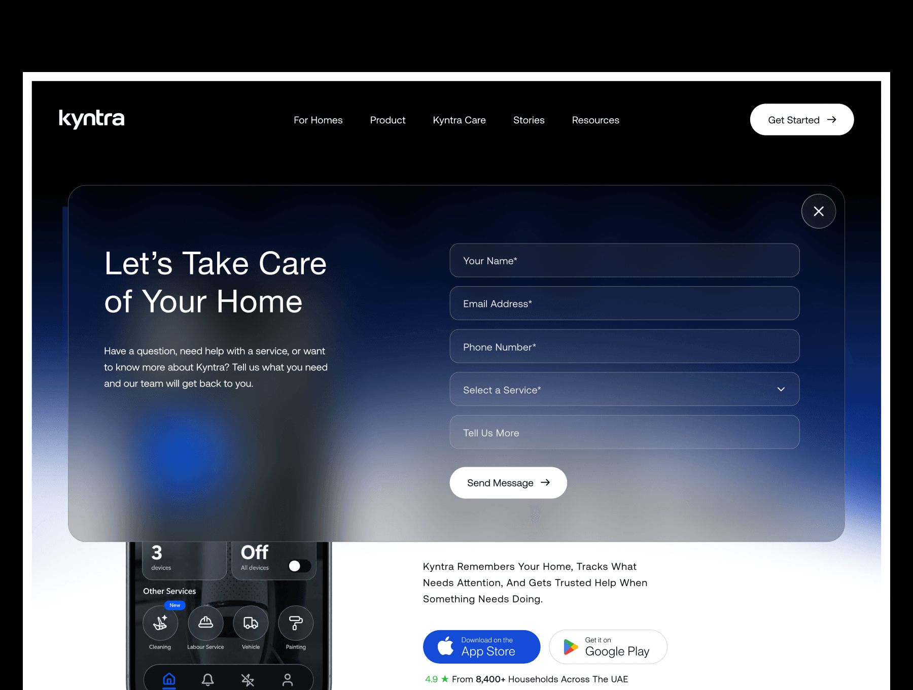 Kyntra App Webpage