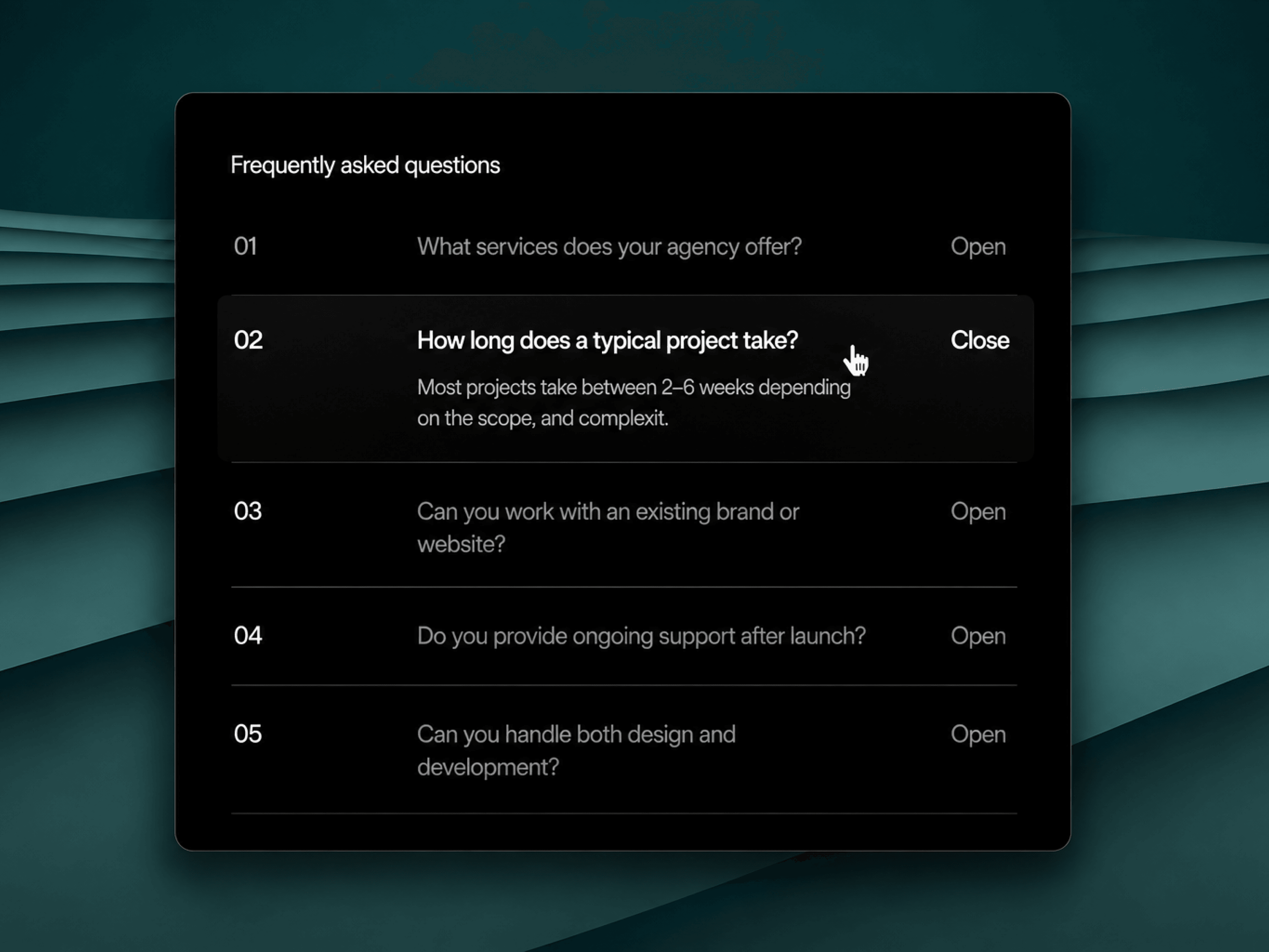 Spring FAQ Accordion