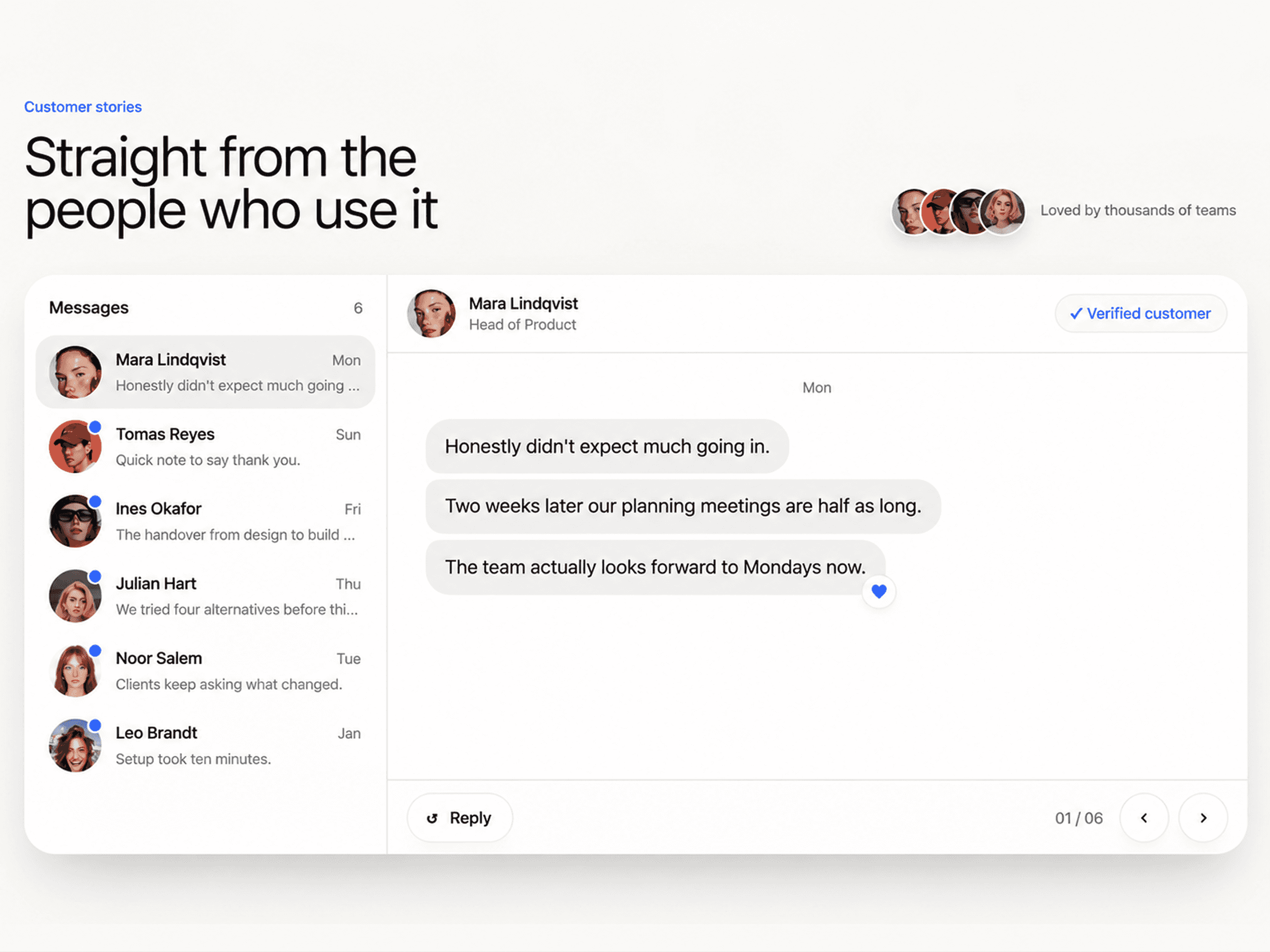 Messages Testimonial