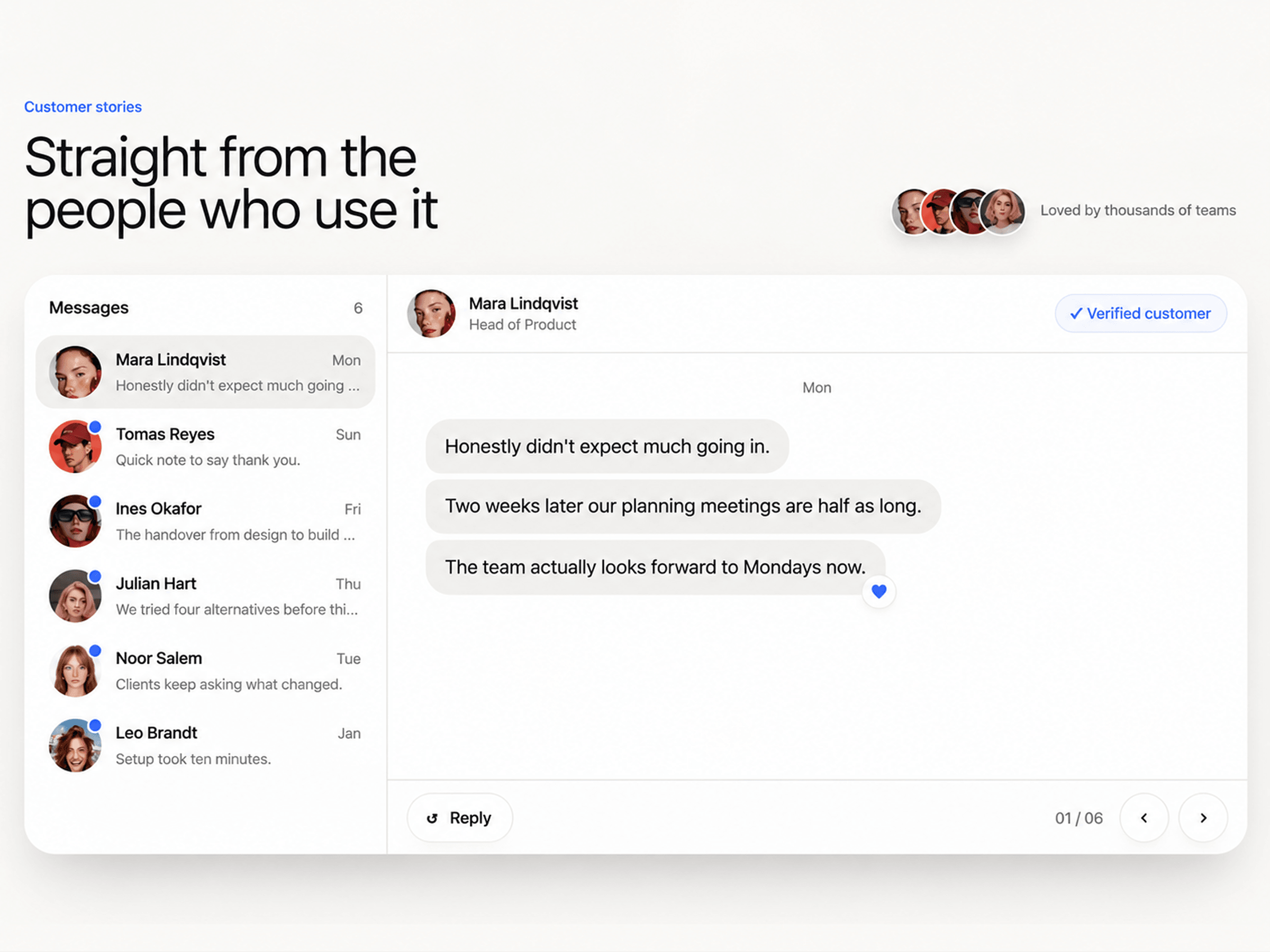 Messages Testimonial