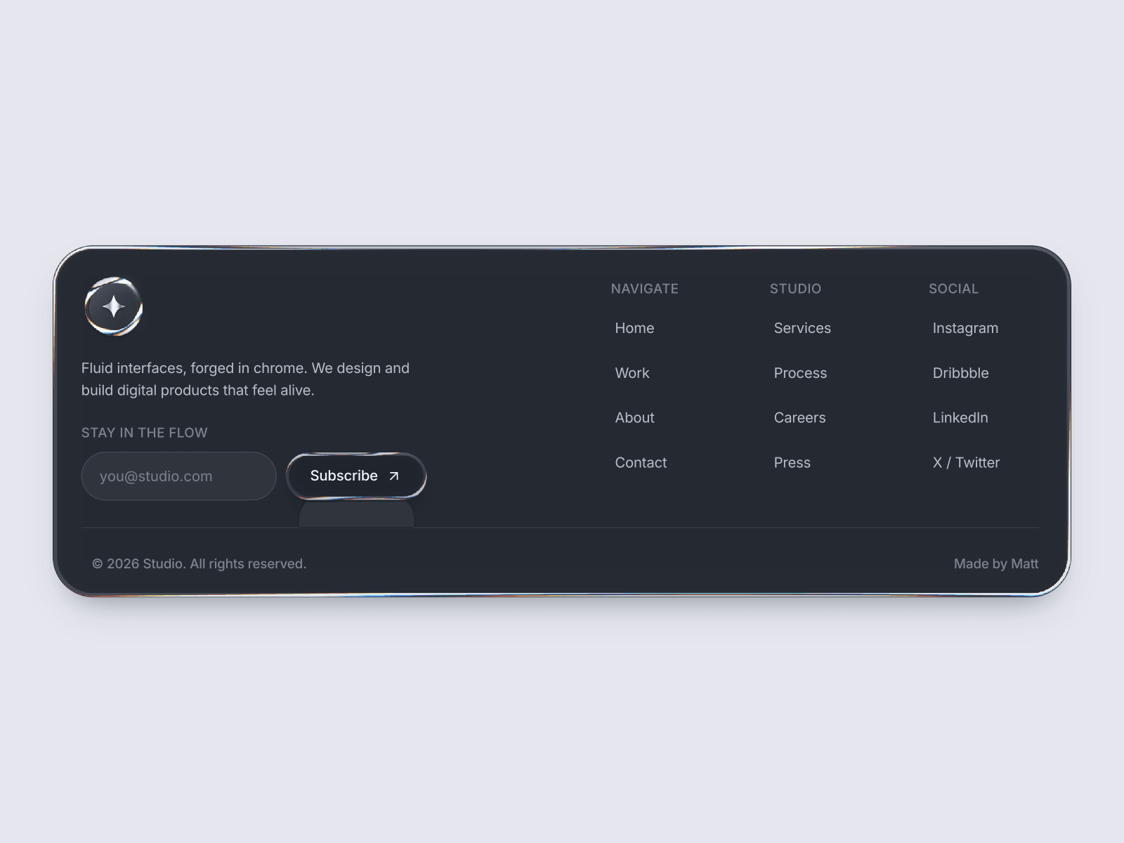 Liquid Metal Footer
