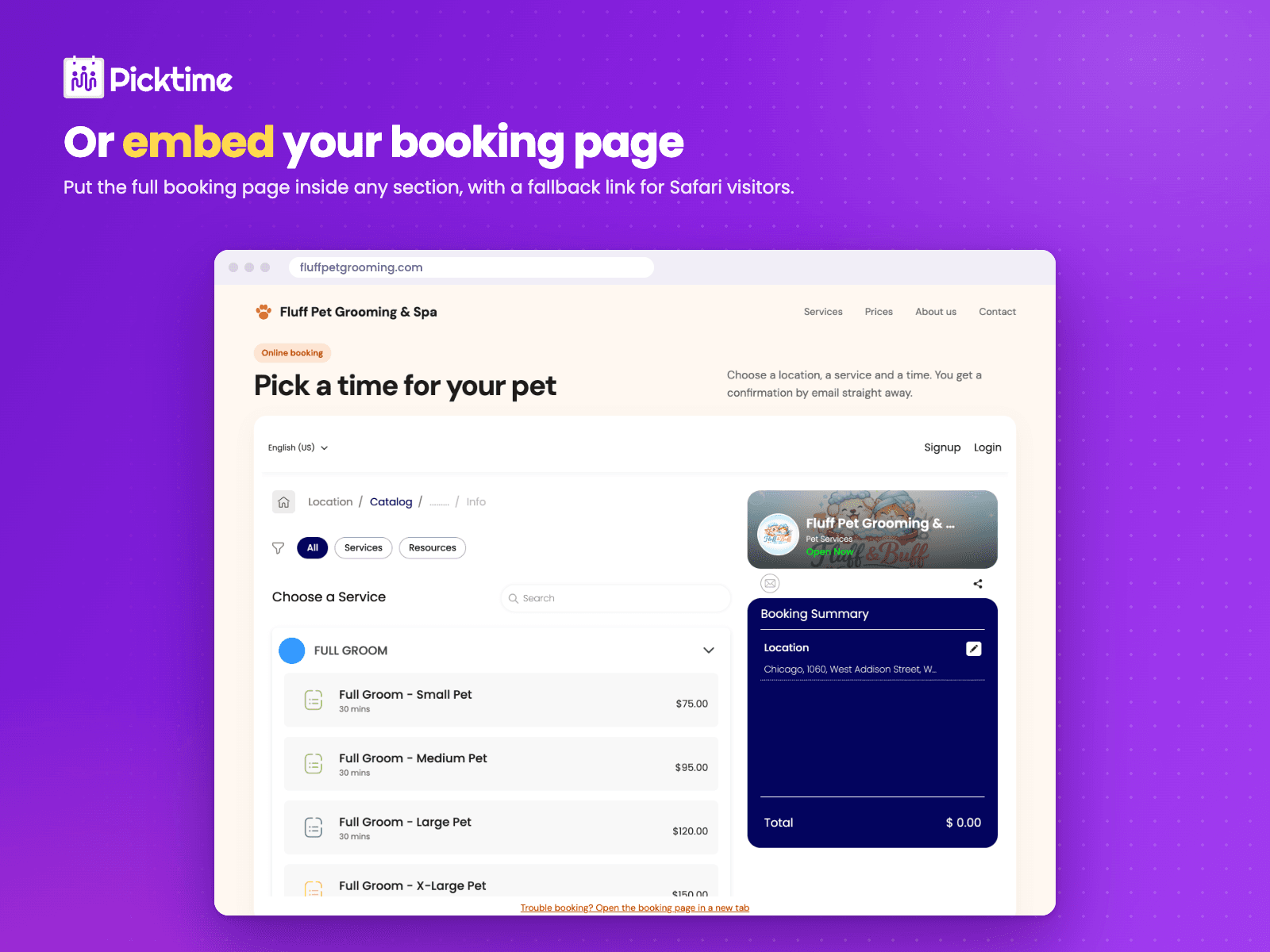 Picktime Booking