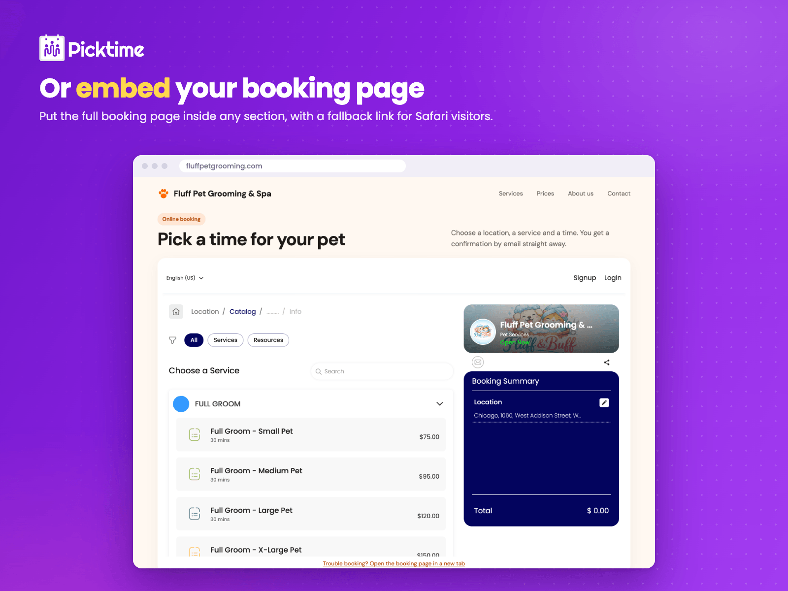 Picktime Booking