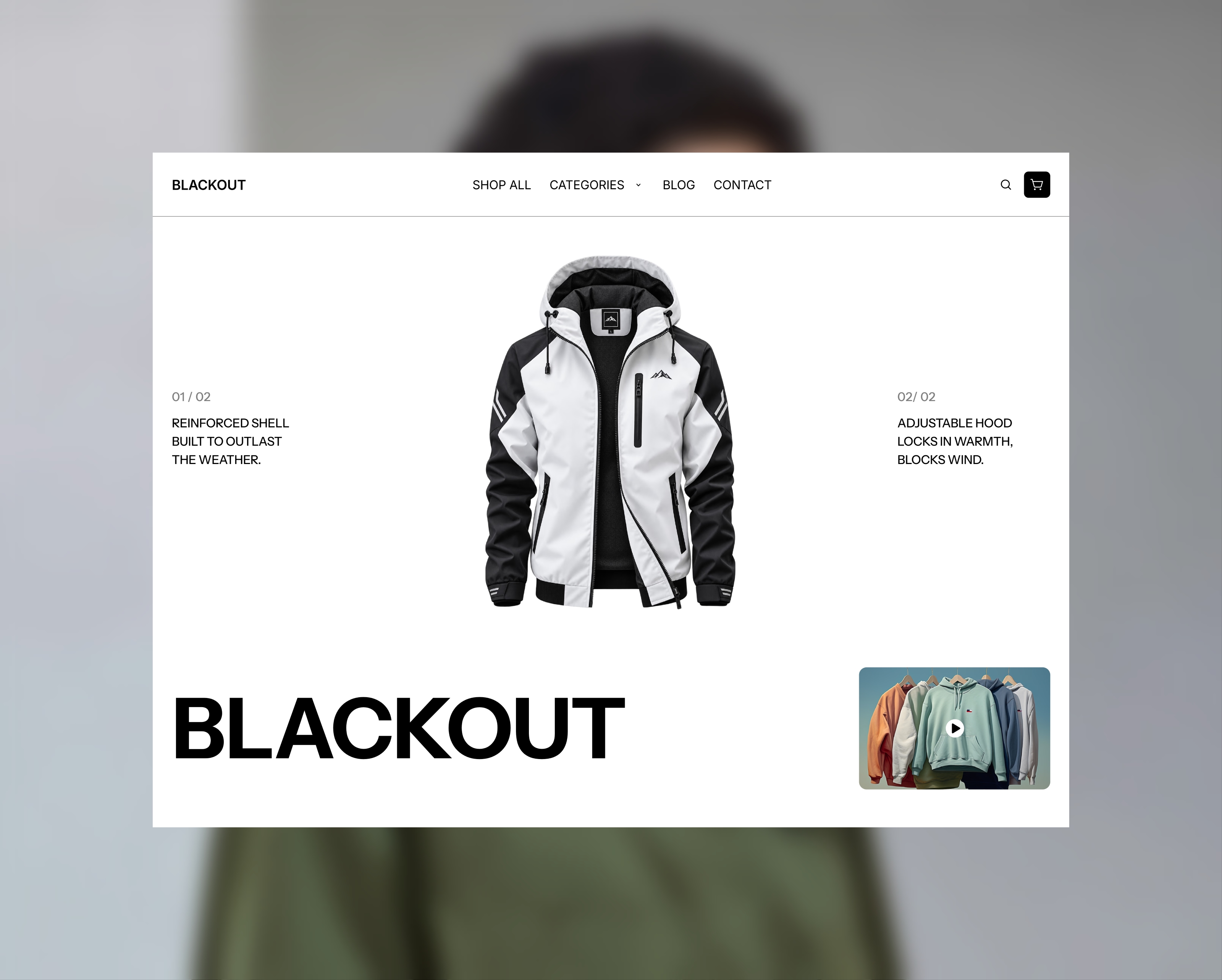 Hero Section Built for the elements. Designed for every adventure.Made in Framer❤ #Framer #HeroSection #GalaxyStudio #WebDesign #Blackout