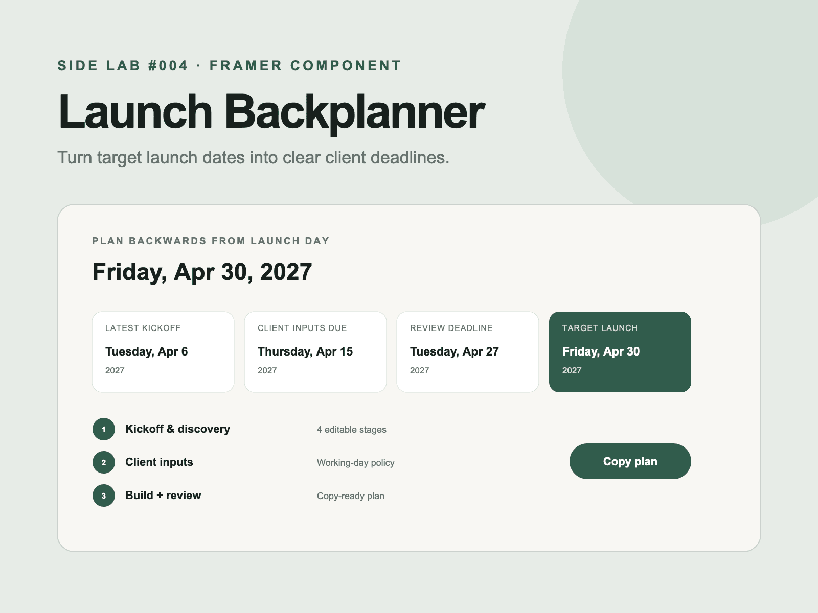 Launch Backplanner