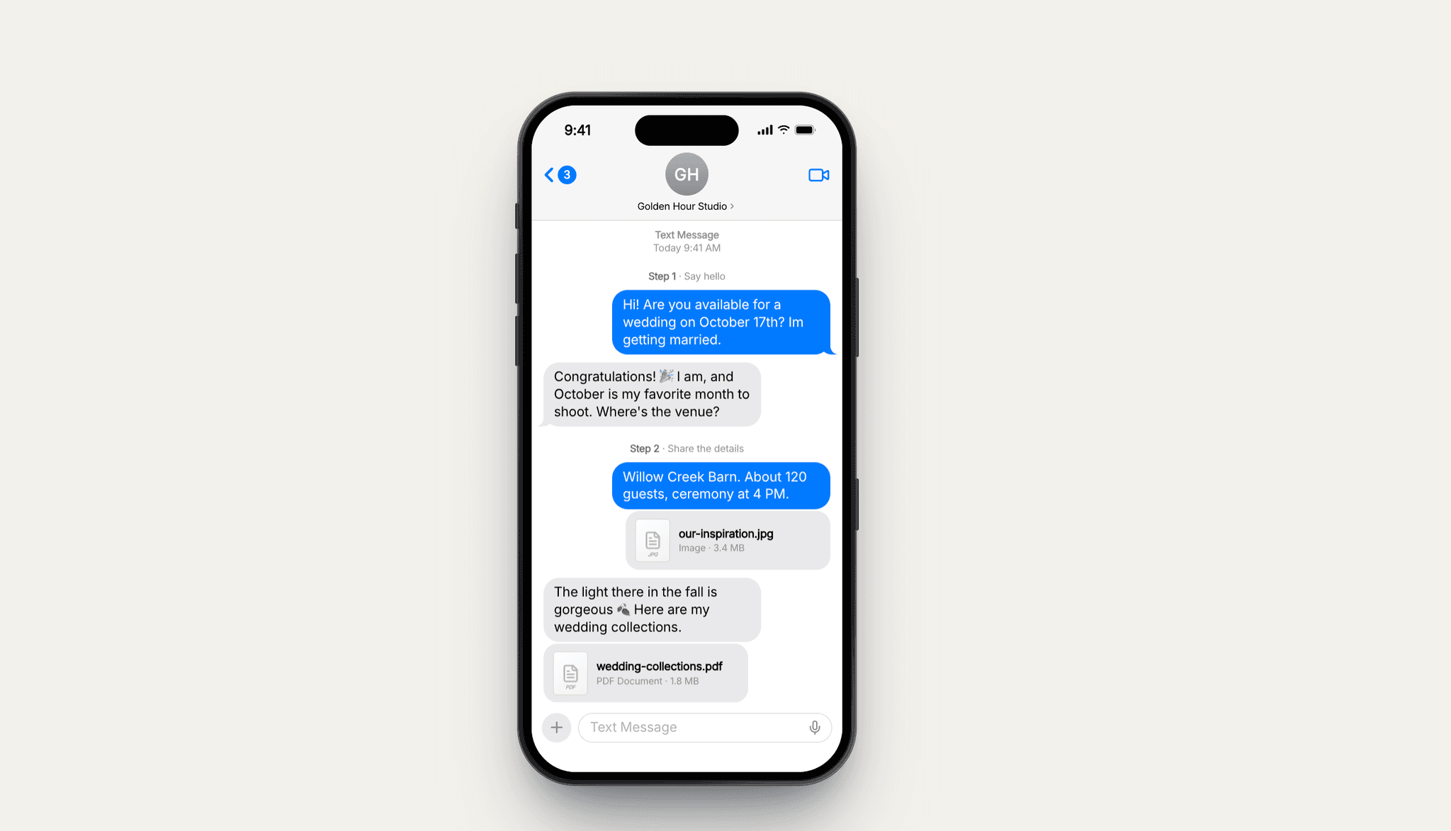 Text Message Reveal