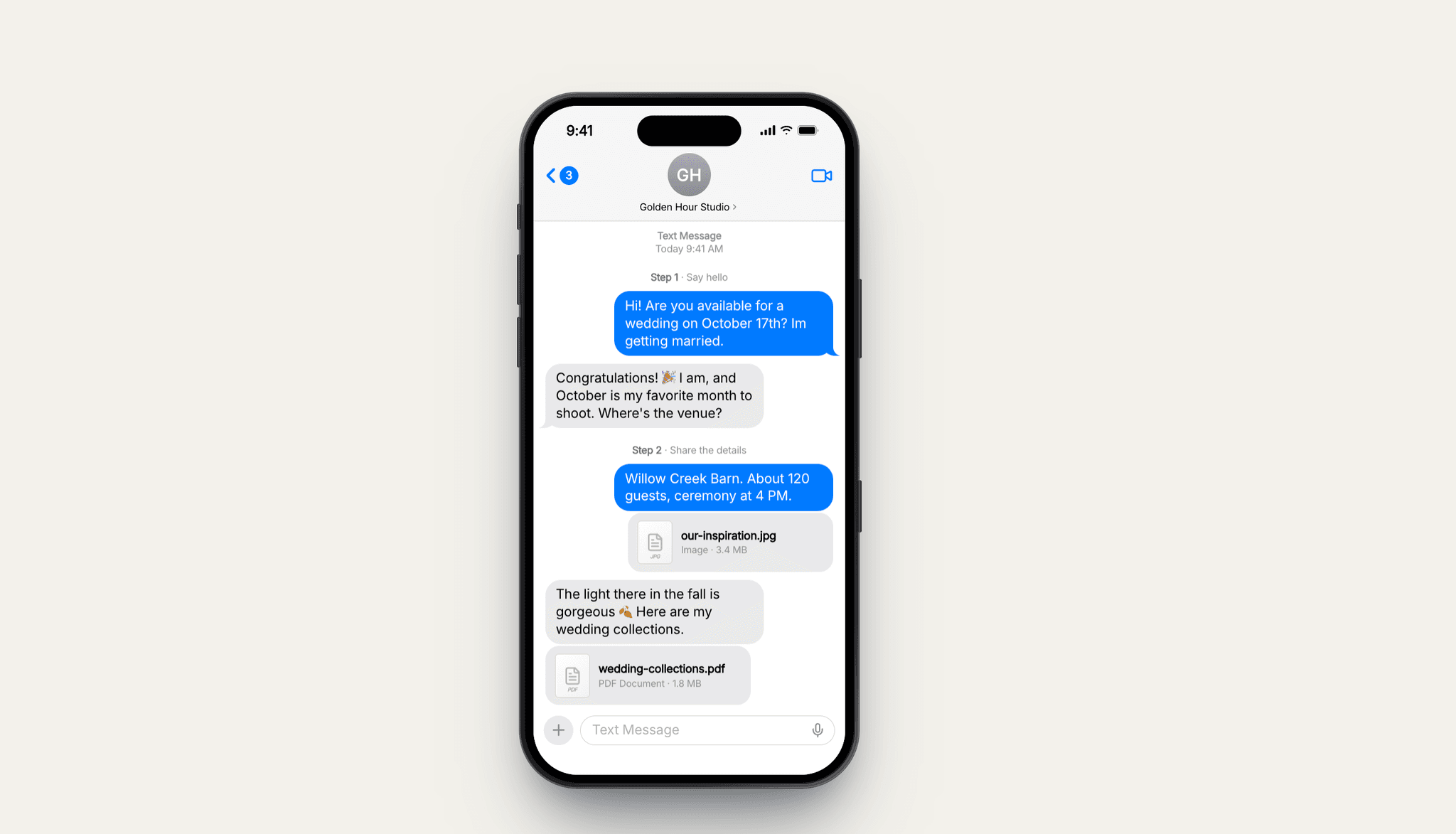 Text Message Reveal